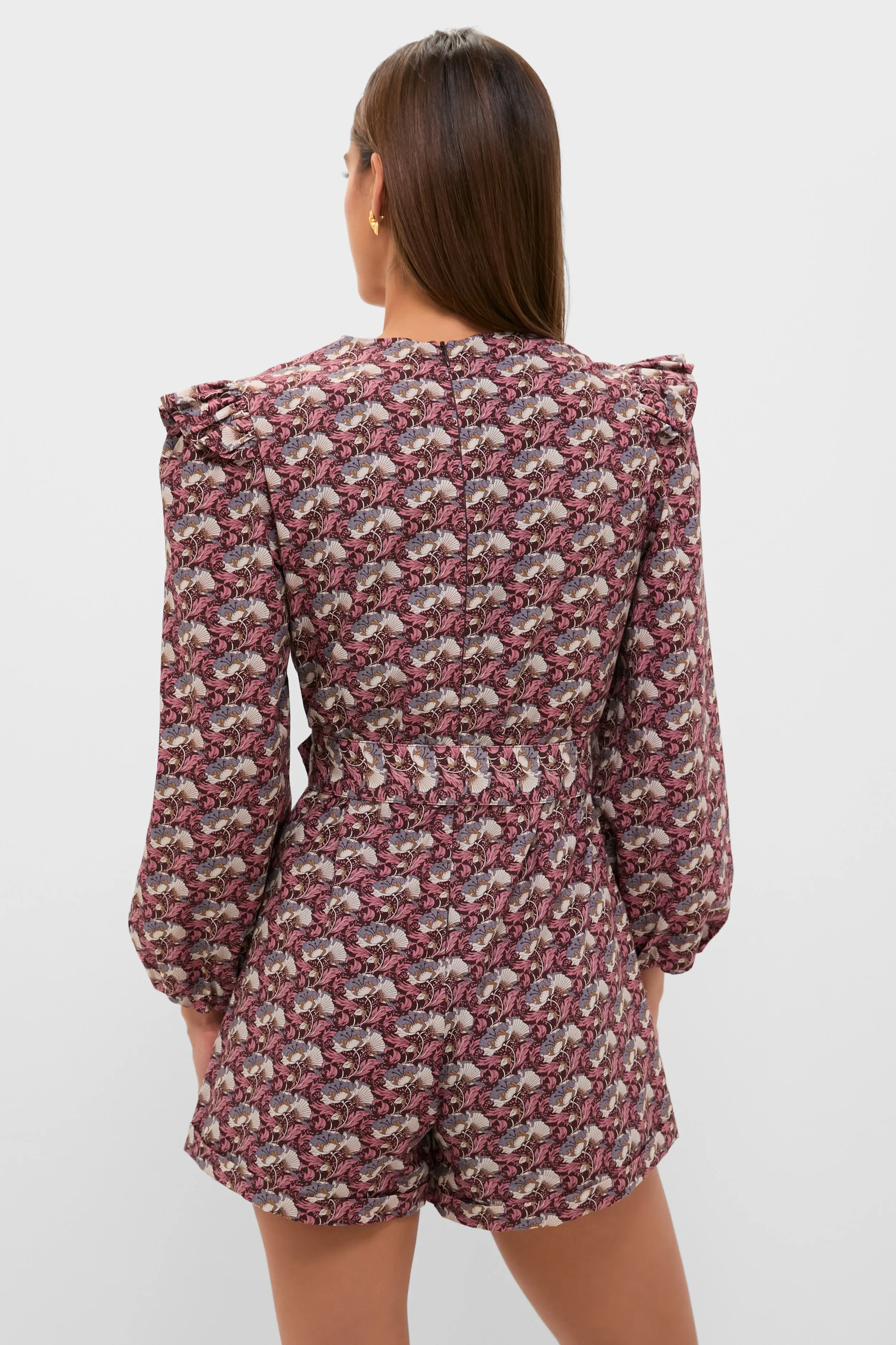 Plum Leafy Floral Jennie Romper sold by Tuckernuck product image thumbnail 4
