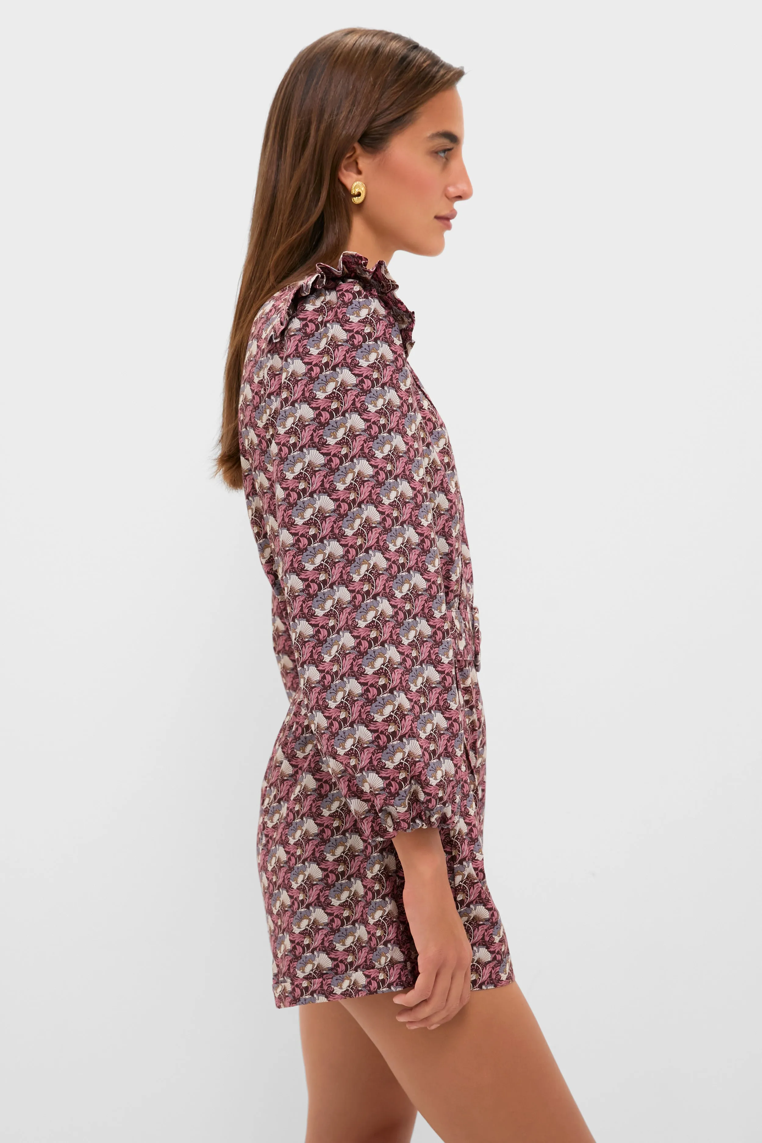 Plum Leafy Floral Jennie Romper sold by Tuckernuck product image thumbnail 3