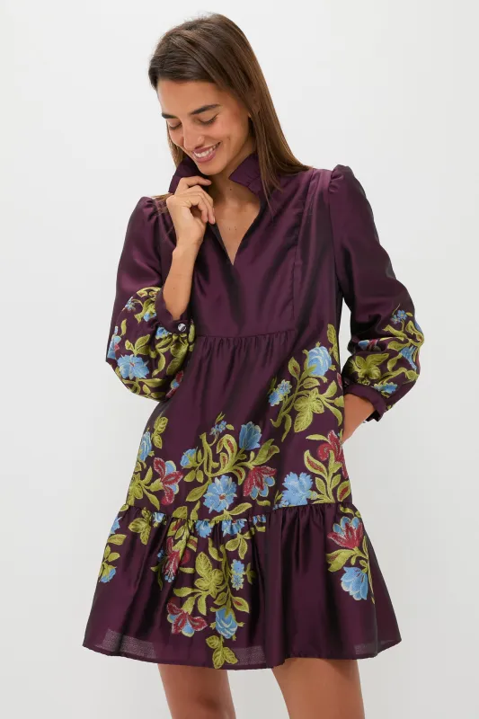 Winetasting Dianthus Jacquard Palmerston Dress sold by Tuckernuck