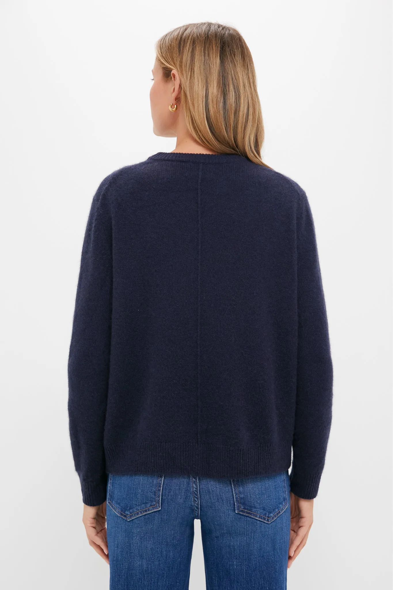 Navy Cashmere Bodie Boyfriend Crewneck sold by Tuckernuck product image thumbnail 5