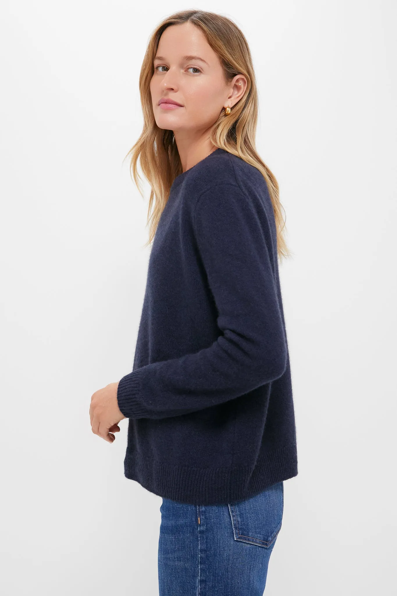 Navy Cashmere Bodie Boyfriend Crewneck sold by Tuckernuck product image thumbnail 4