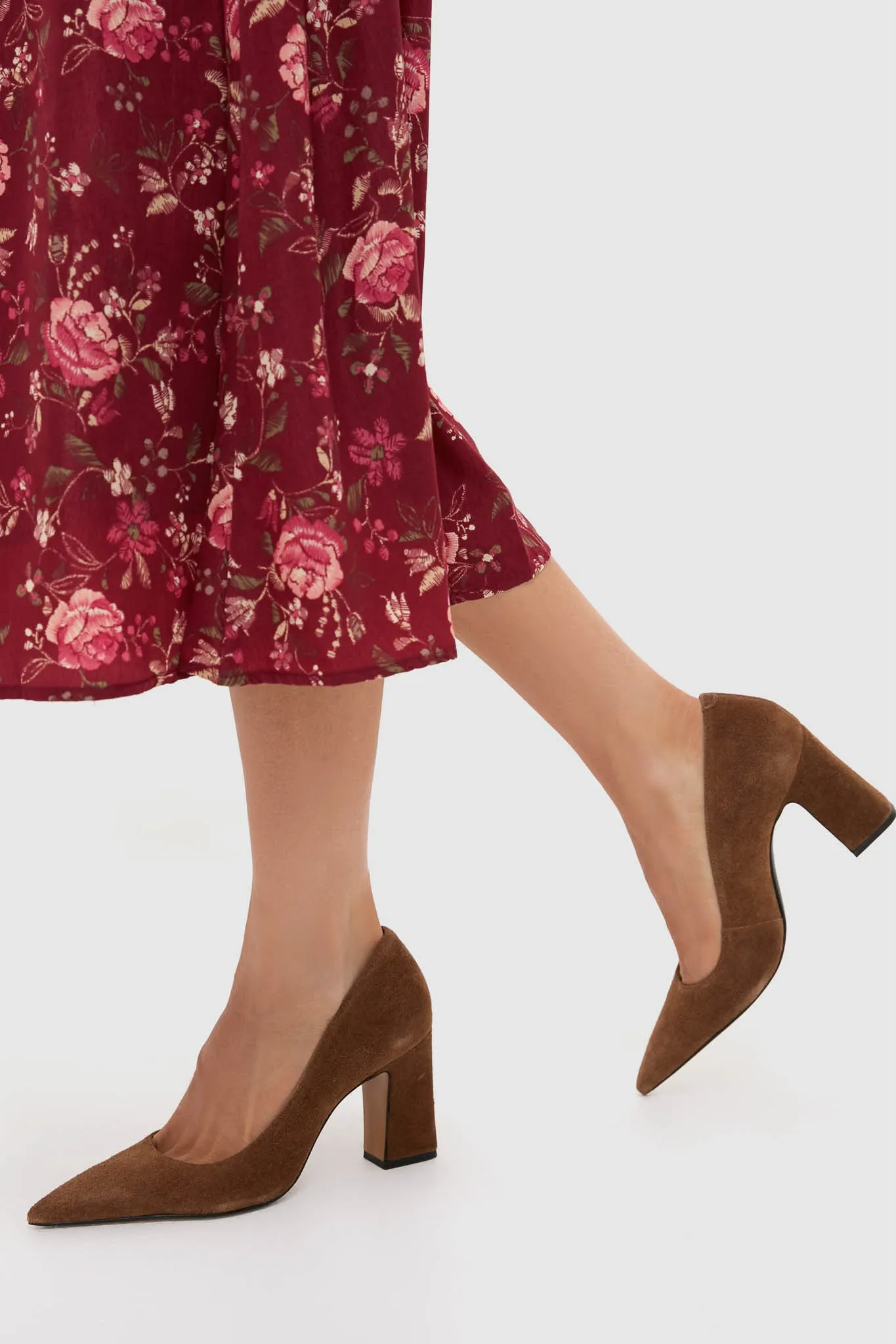 Pecan Brown Suede Eleanor Heels sold by Tuckernuck product image thumbnail 2