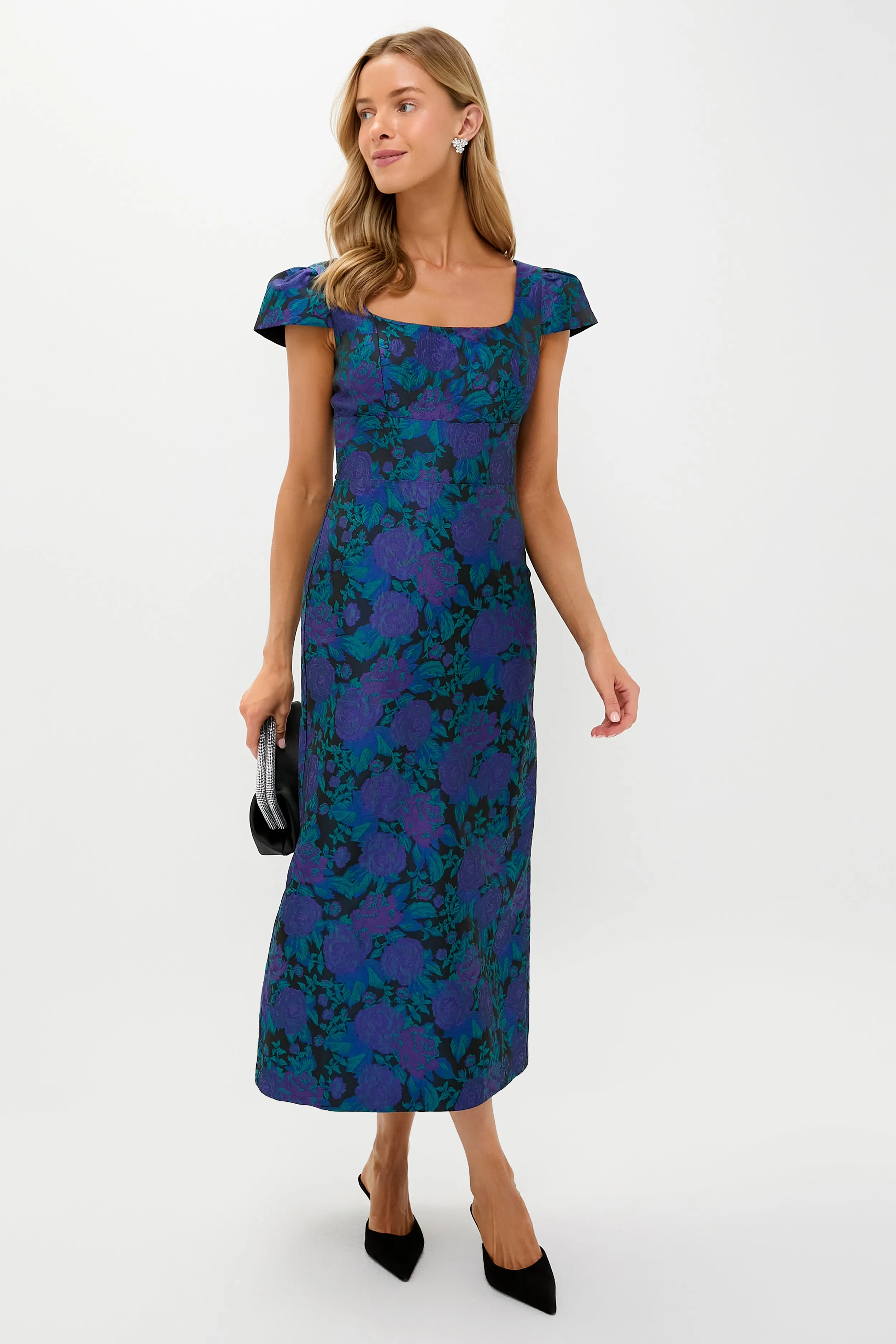 Navy and Indigo Jacquard Archibald Maxi Dress sold by Tuckernuck product image thumbnail 3