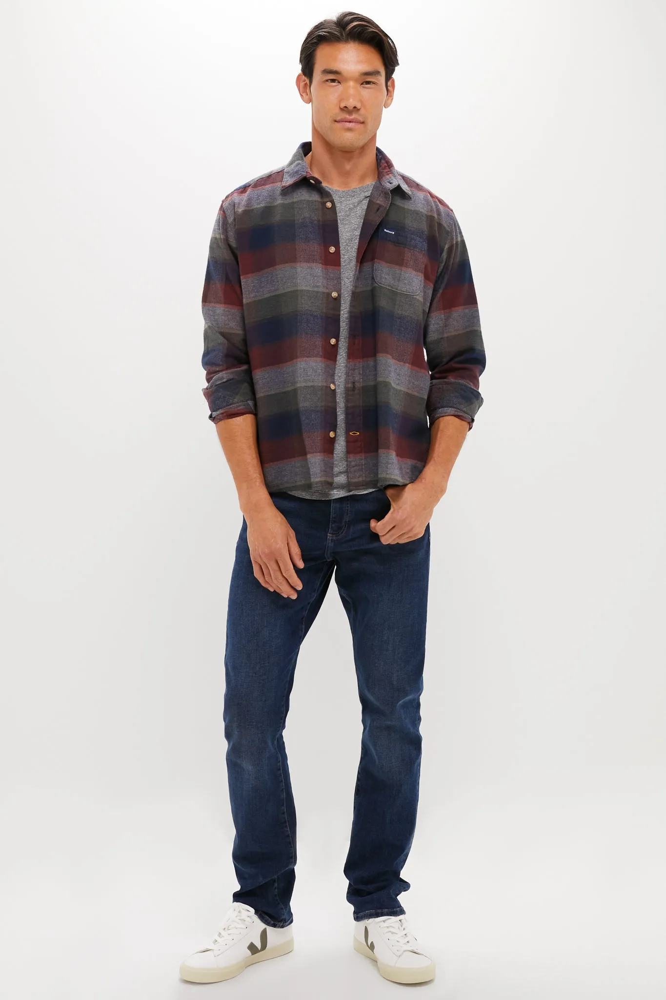 Navy Copswell Relaxed Checked Shirt sold by Tuckernuck product image thumbnail 2