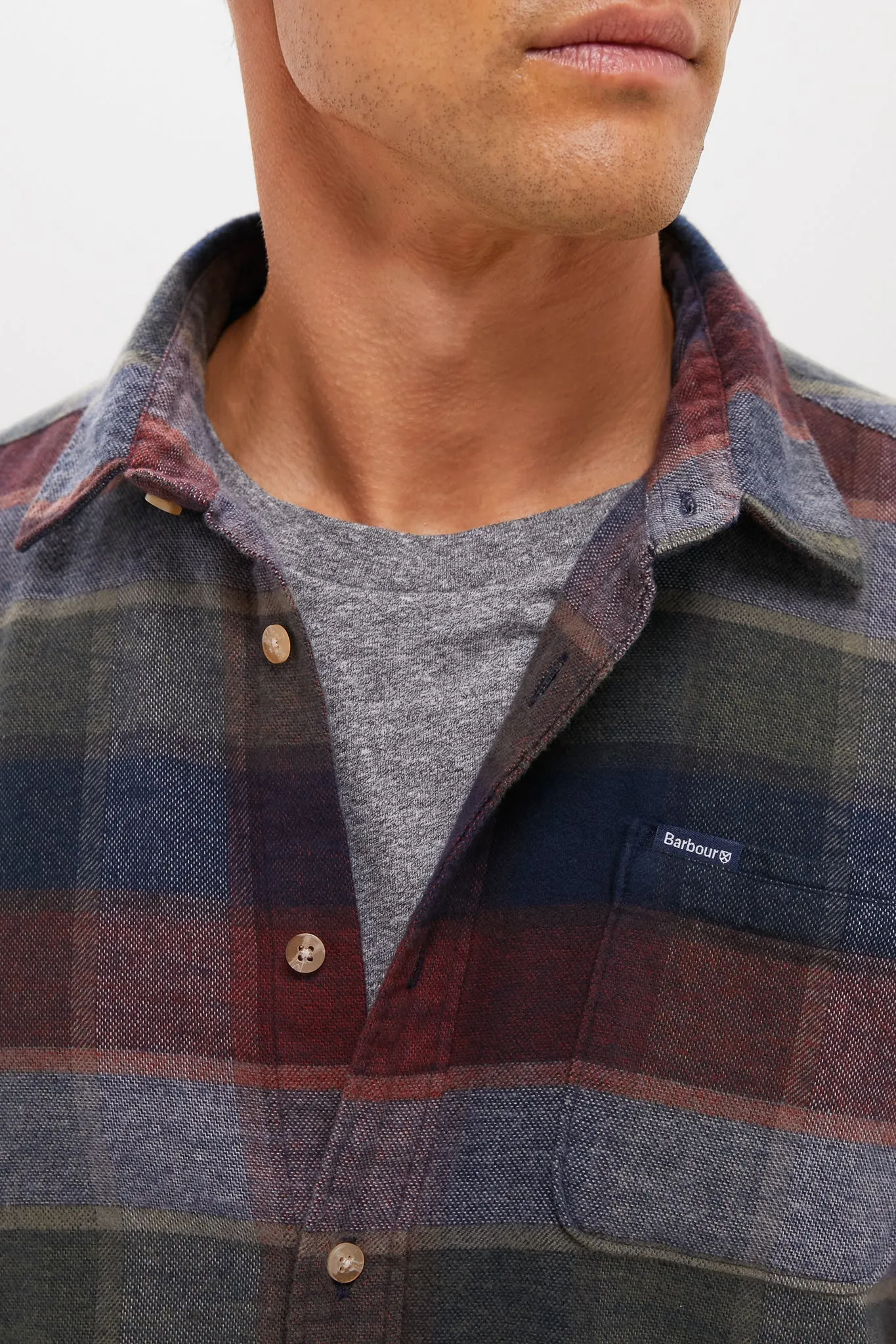 Navy Copswell Relaxed Checked Shirt sold by Tuckernuck product image thumbnail 5