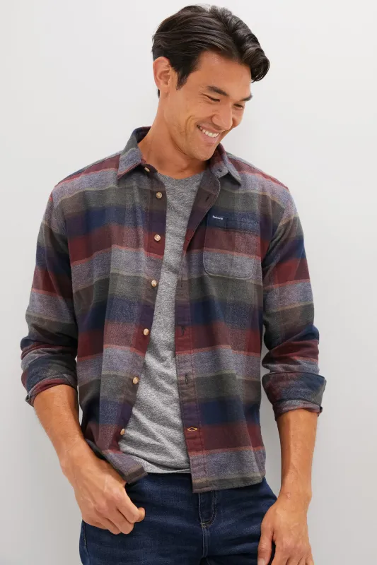 Navy Copswell Relaxed Checked Shirt made by Barbour