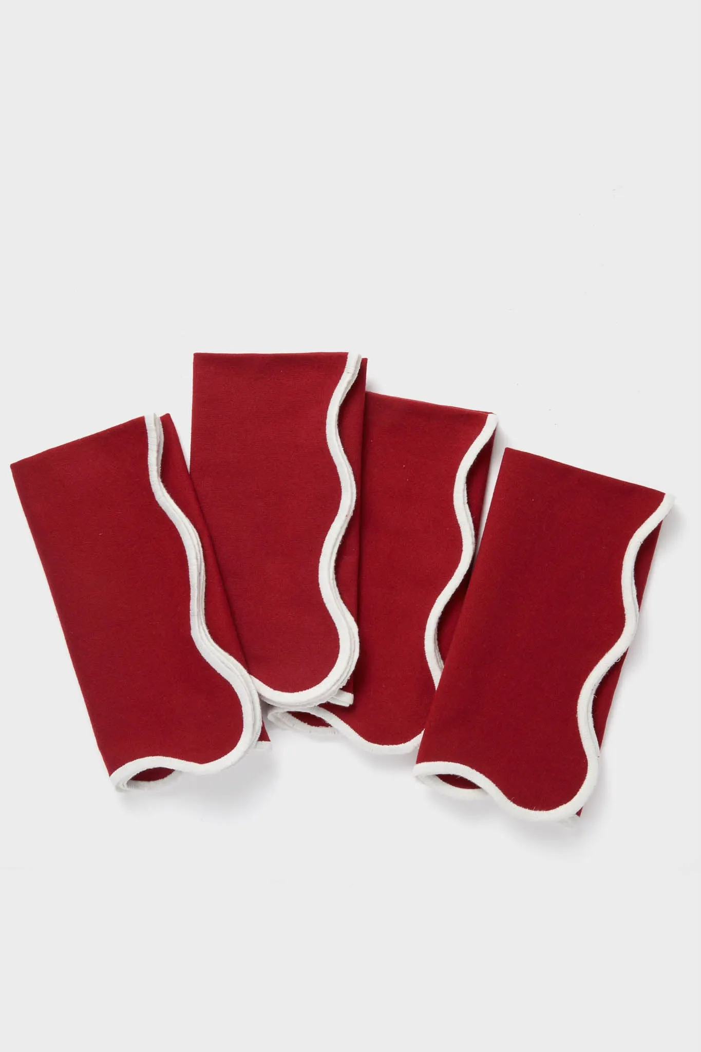 Cranberry and White Scalloped Napkins Set of 4 sold by Tuckernuck product image thumbnail 3