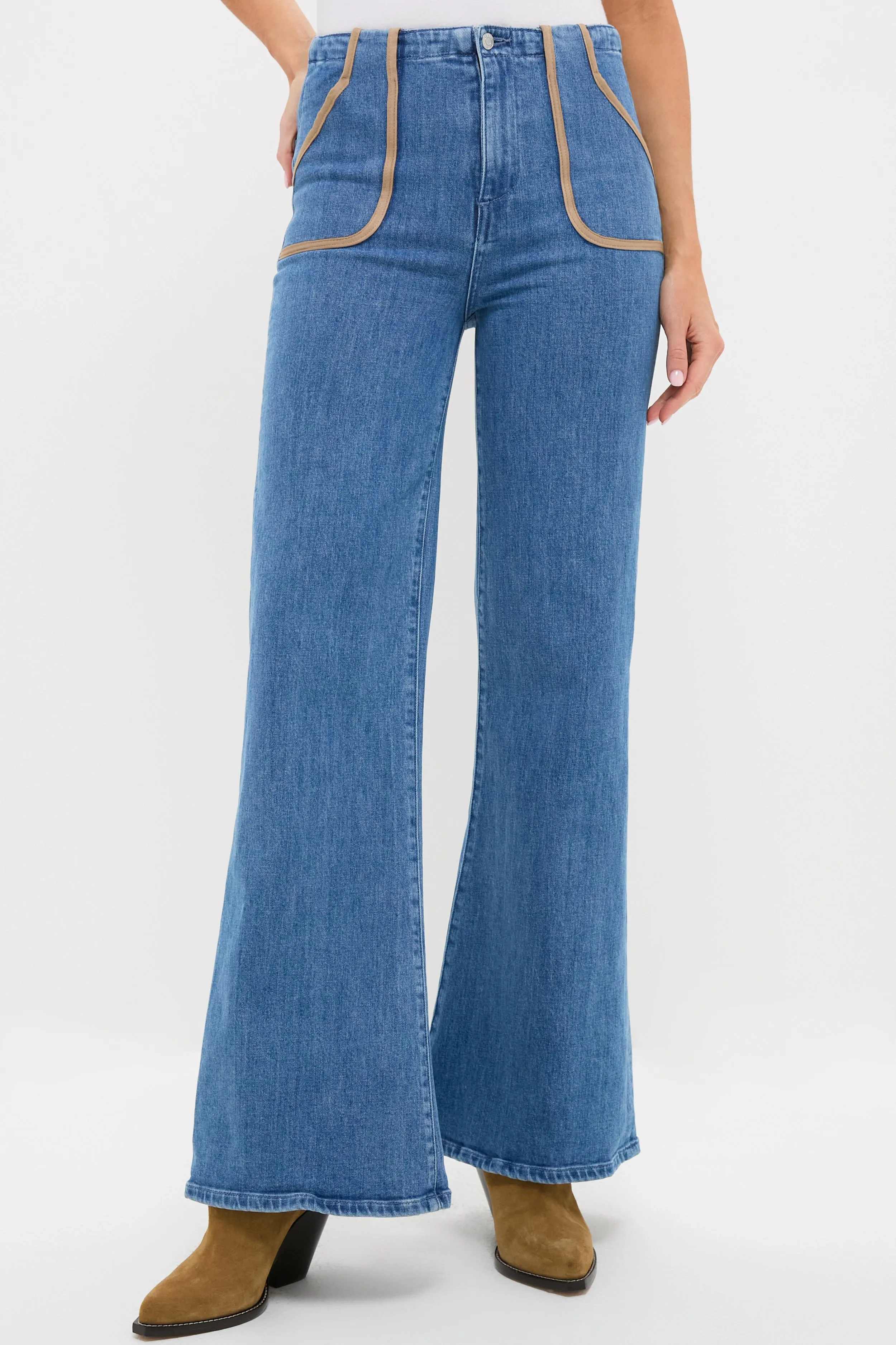 Blue Crystal High Rise Joni Extreme Flare sold by Tuckernuck