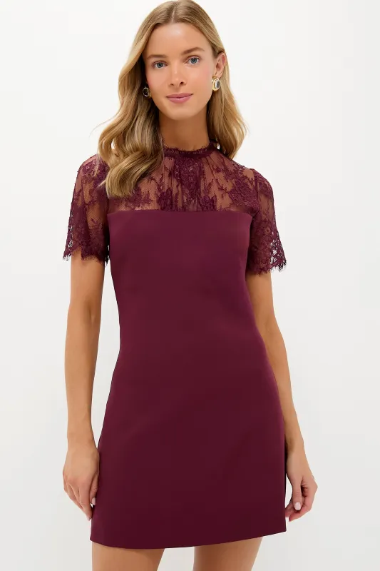 Oxblood Lace Agatha Mini Dress sold by Tuckernuck