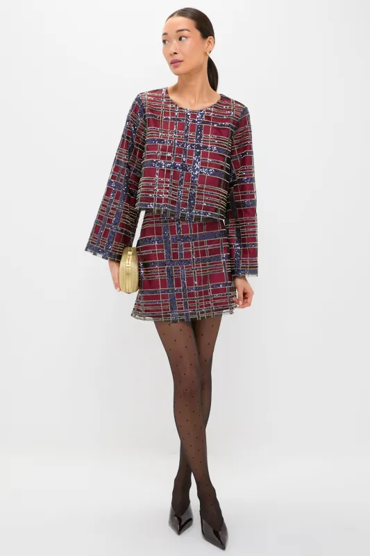 Sequin Plaid Maxine Top sold by Tuckernuck