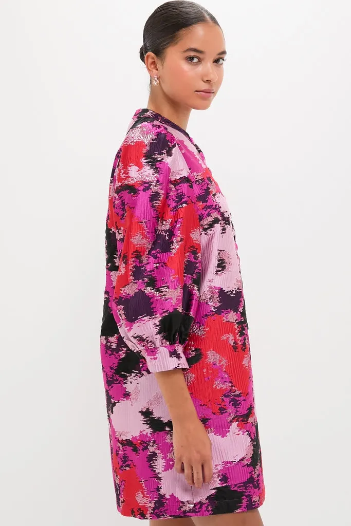 Pink and Red Lurex Abstract Jacquard Samantha Dress sold by Tuckernuck product image thumbnail 3