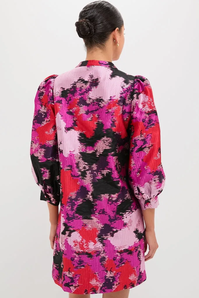 Pink and Red Lurex Abstract Jacquard Samantha Dress sold by Tuckernuck product image thumbnail 4