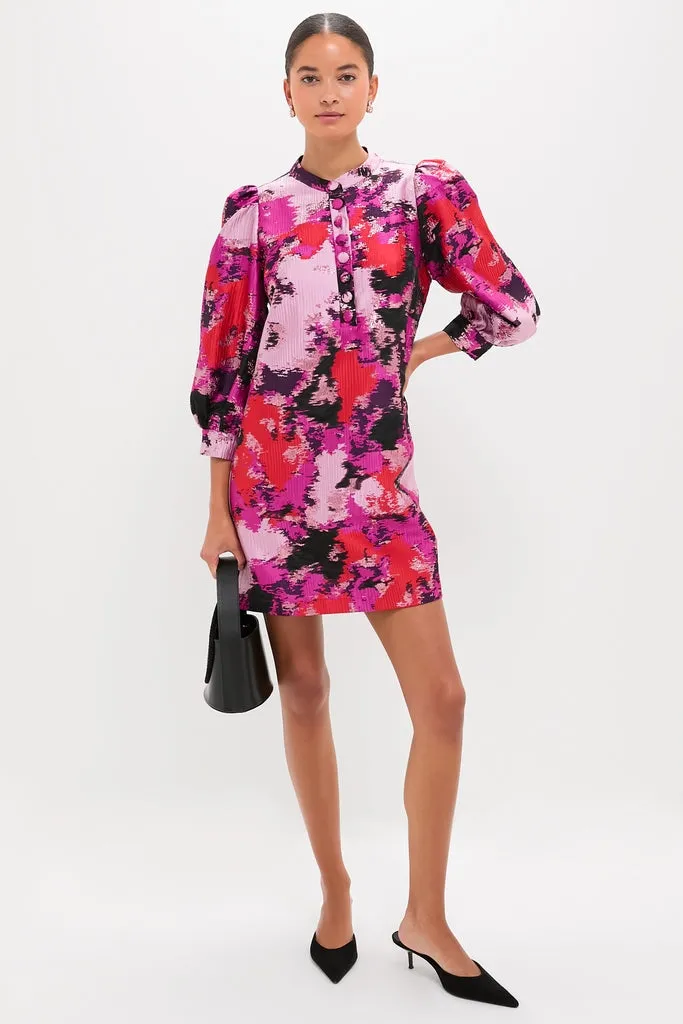 Pink and Red Lurex Abstract Jacquard Samantha Dress sold by Tuckernuck product image thumbnail 2