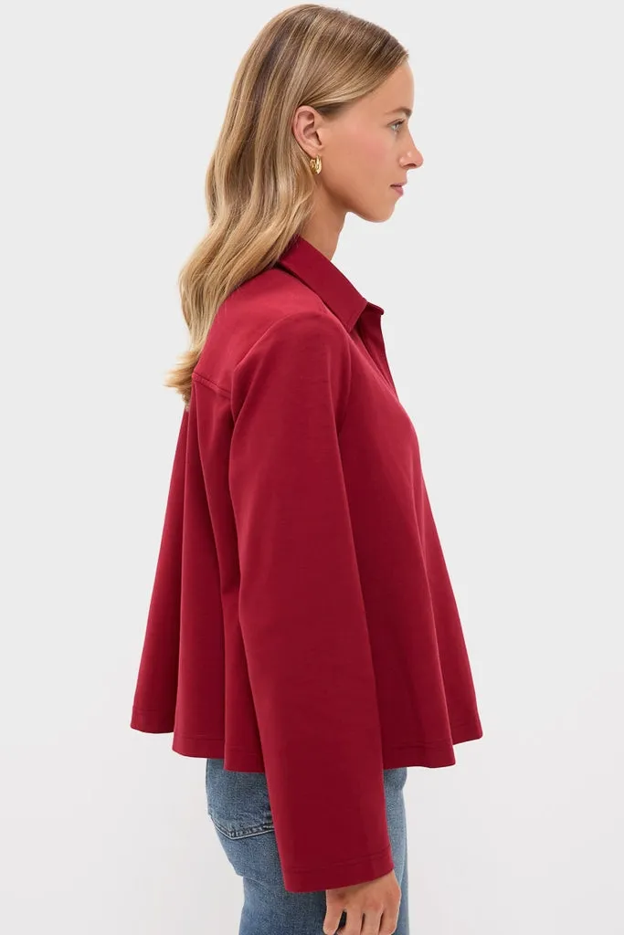 Red Carlyn Long Sleeve Polo sold by Tuckernuck product image thumbnail 3