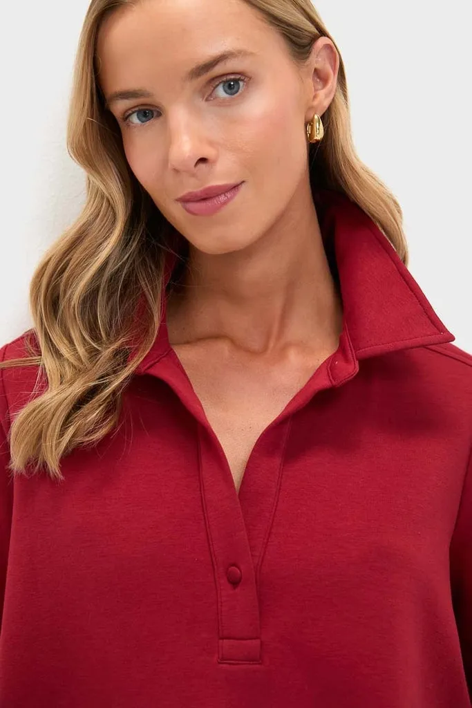 Red Carlyn Long Sleeve Polo sold by Tuckernuck product image thumbnail 5