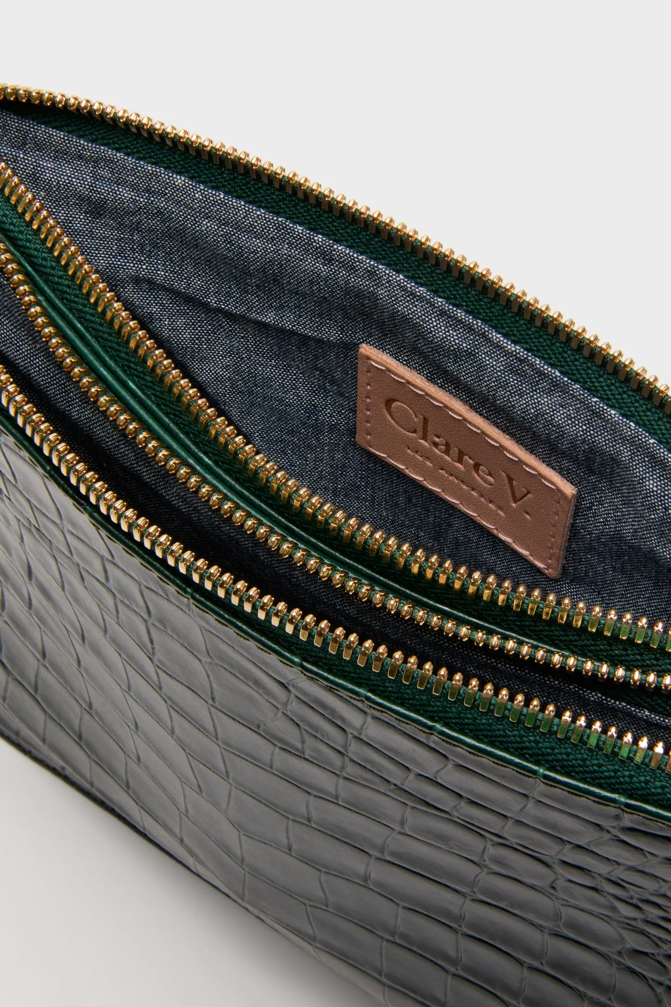 Deep Pine Embossed Croco Margot Double Sac Bretelle sold by Tuckernuck product image thumbnail 5