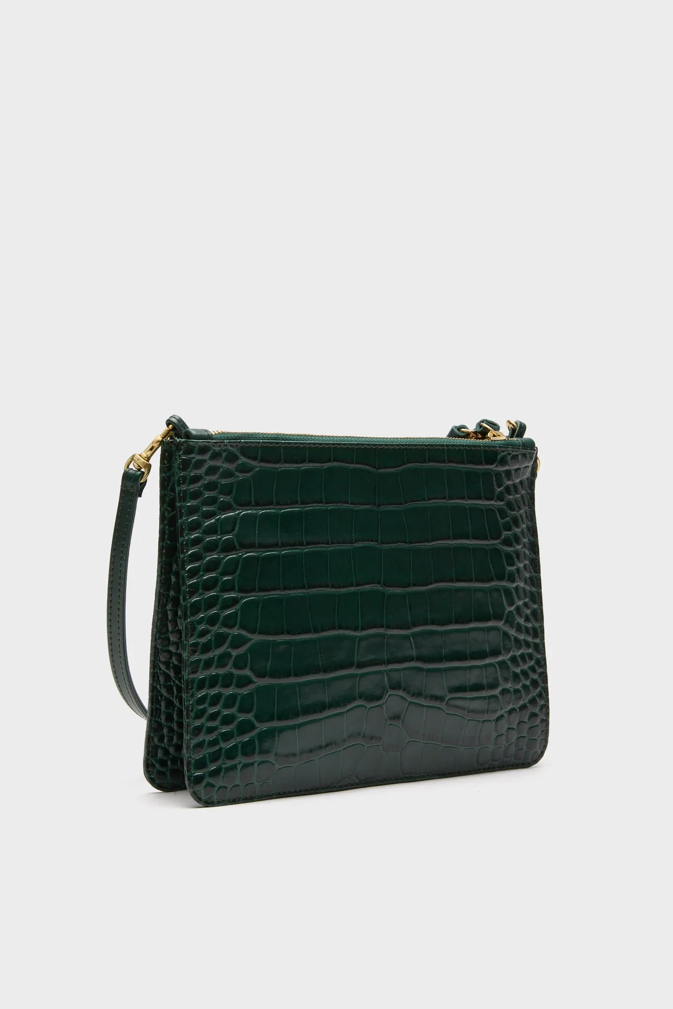 Deep Pine Embossed Croco Margot Double Sac Bretelle sold by Tuckernuck product image thumbnail 4
