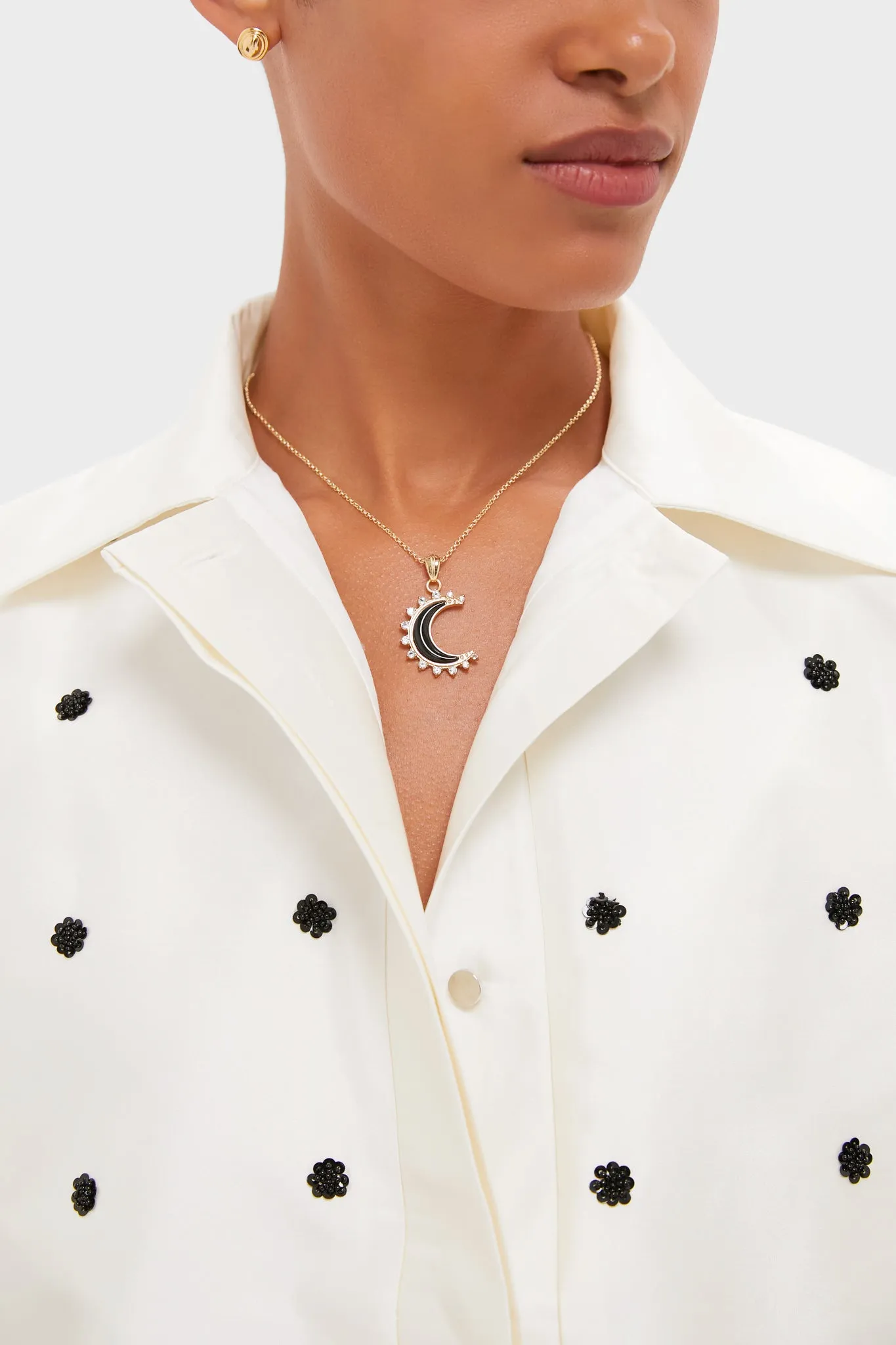 FOREVER Nightfall Onyx Crescent Moon Pendant sold by Tuckernuck product image thumbnail 2