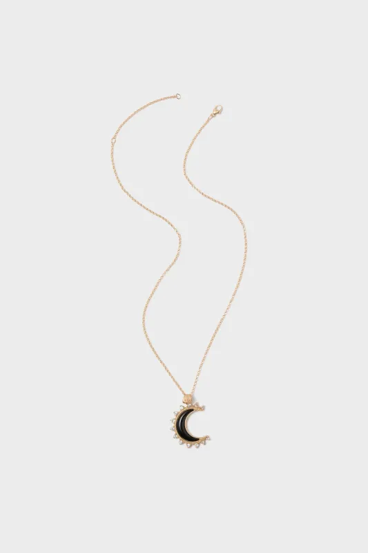 FOREVER Nightfall Onyx Crescent Moon Pendant sold by Tuckernuck