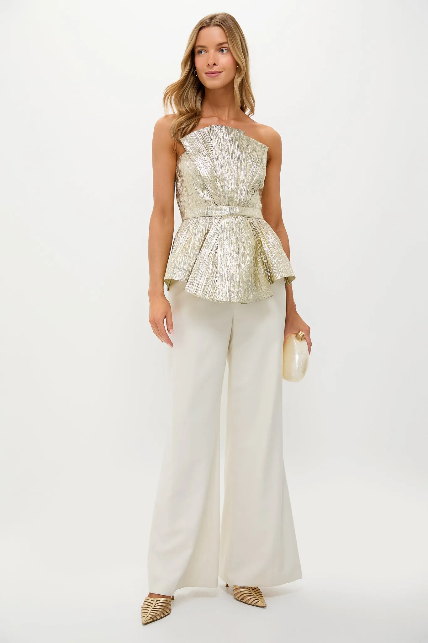 Gold Plisse Iris Strapless Top sold by Tuckernuck product image thumbnail 2