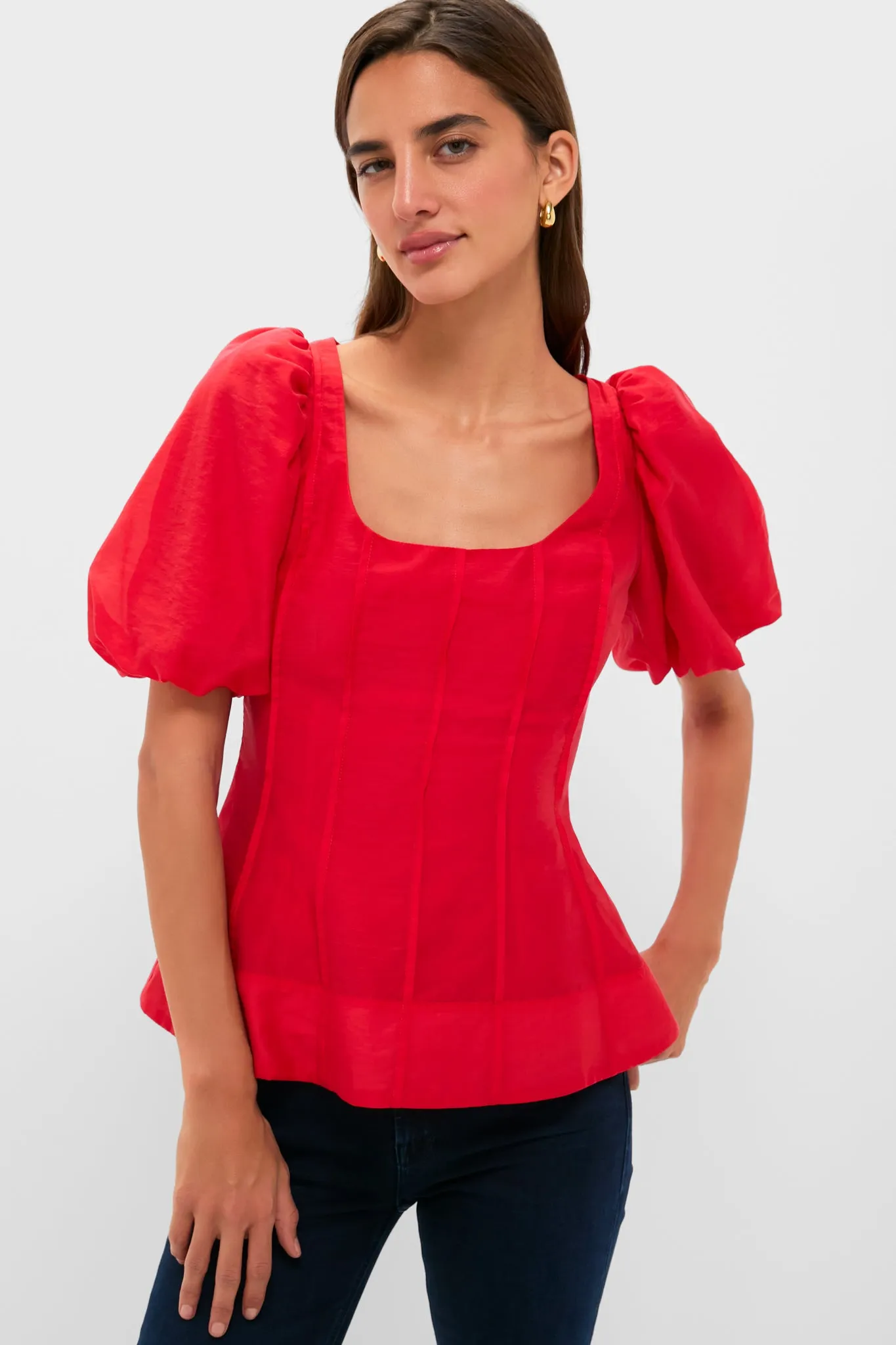 Ruby Taffeta Annalise Blouse sold by Tuckernuck