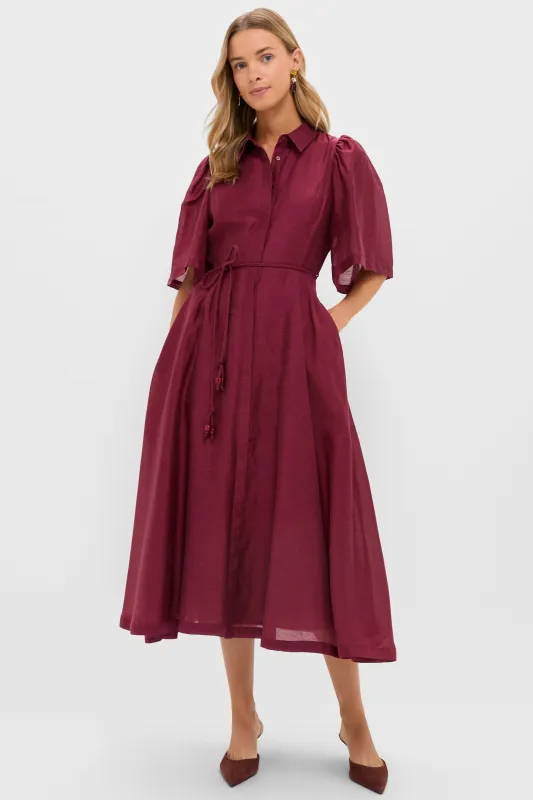 Oxblood Cindy Midi Dress sold by Tuckernuck