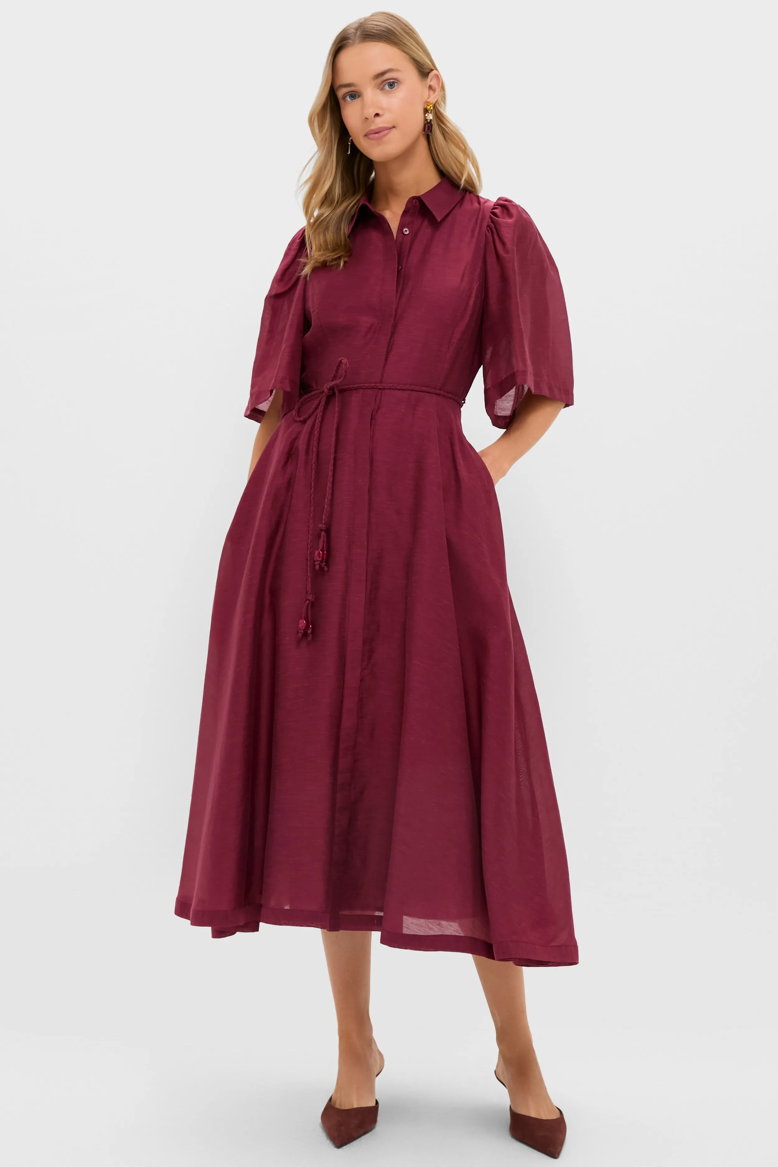 Oxblood Cindy Midi Dress sold by Tuckernuck