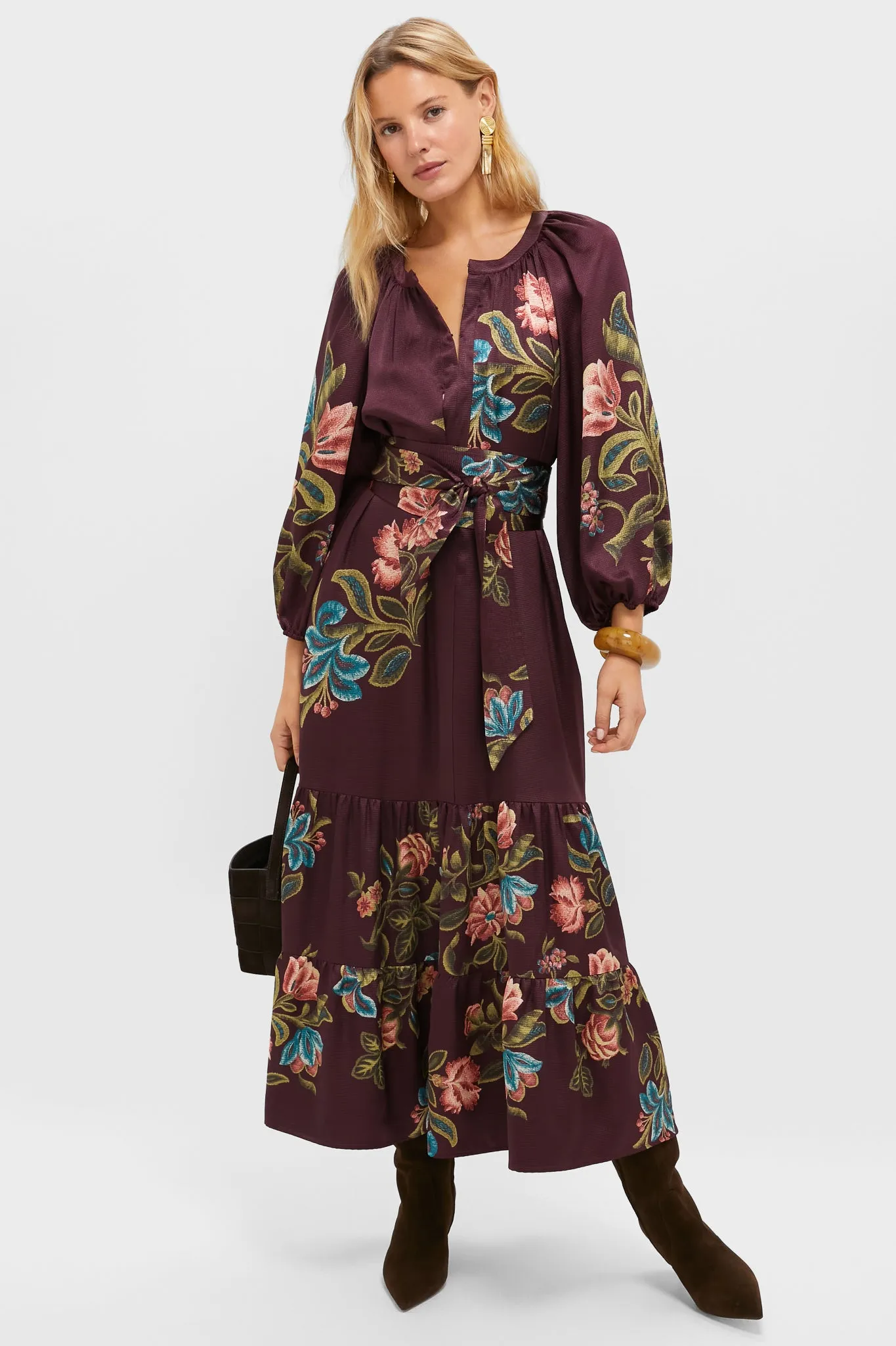 Winetasting Dianthus Jacquard Lyles Dress sold by Tuckernuck product image thumbnail 2