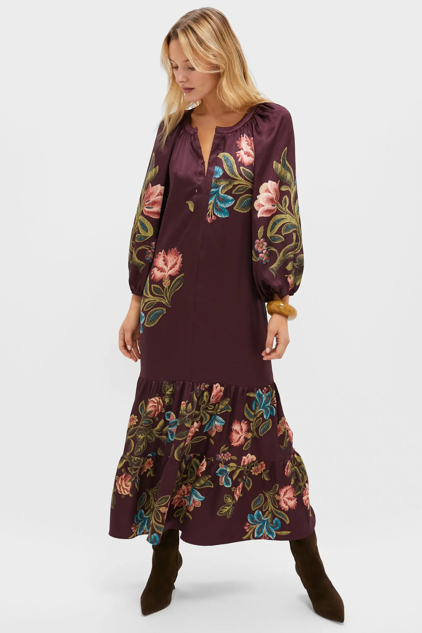 Winetasting Dianthus Jacquard Lyles Dress sold by Tuckernuck product image thumbnail 5
