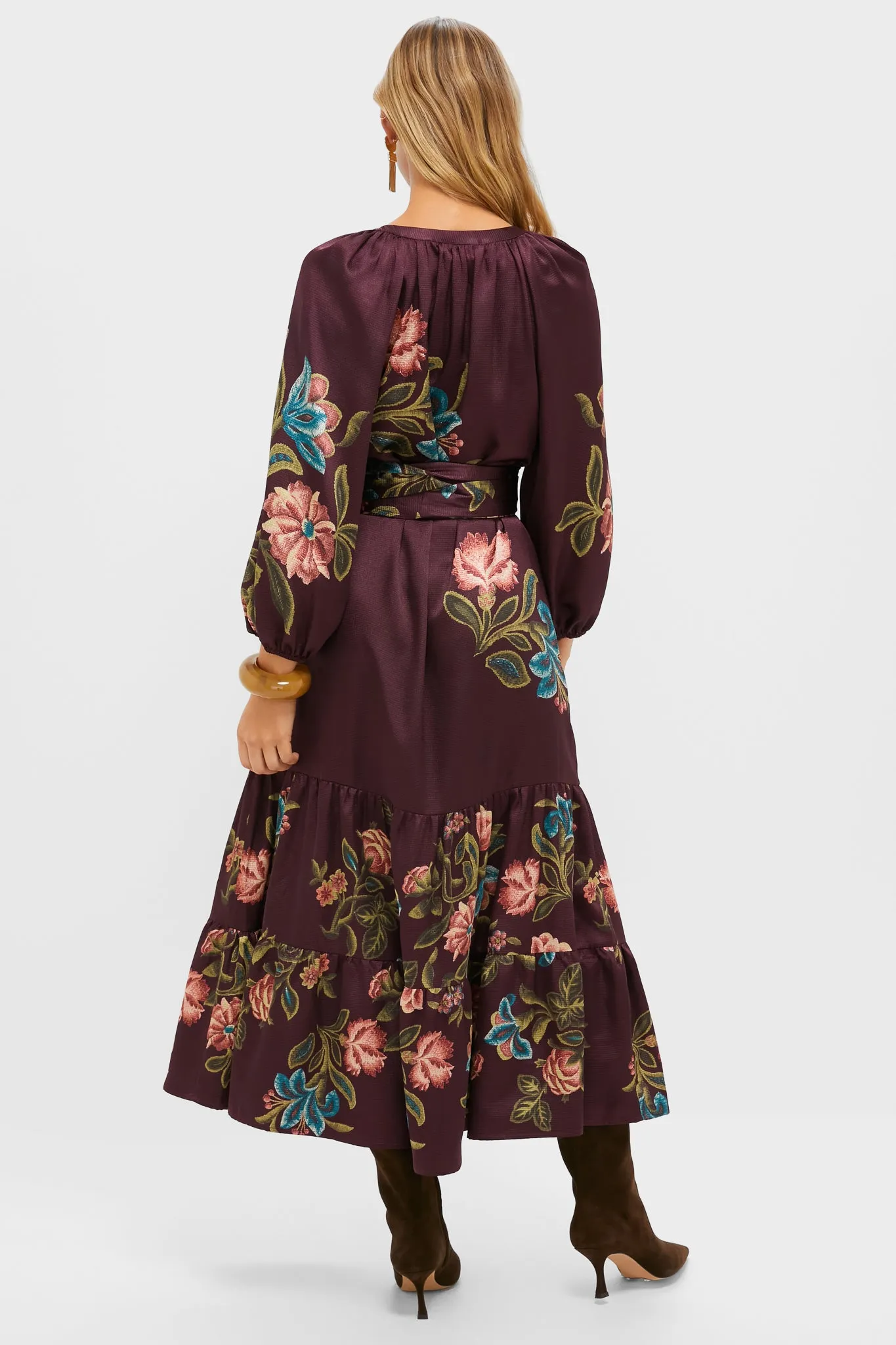 Winetasting Dianthus Jacquard Lyles Dress sold by Tuckernuck product image thumbnail 4
