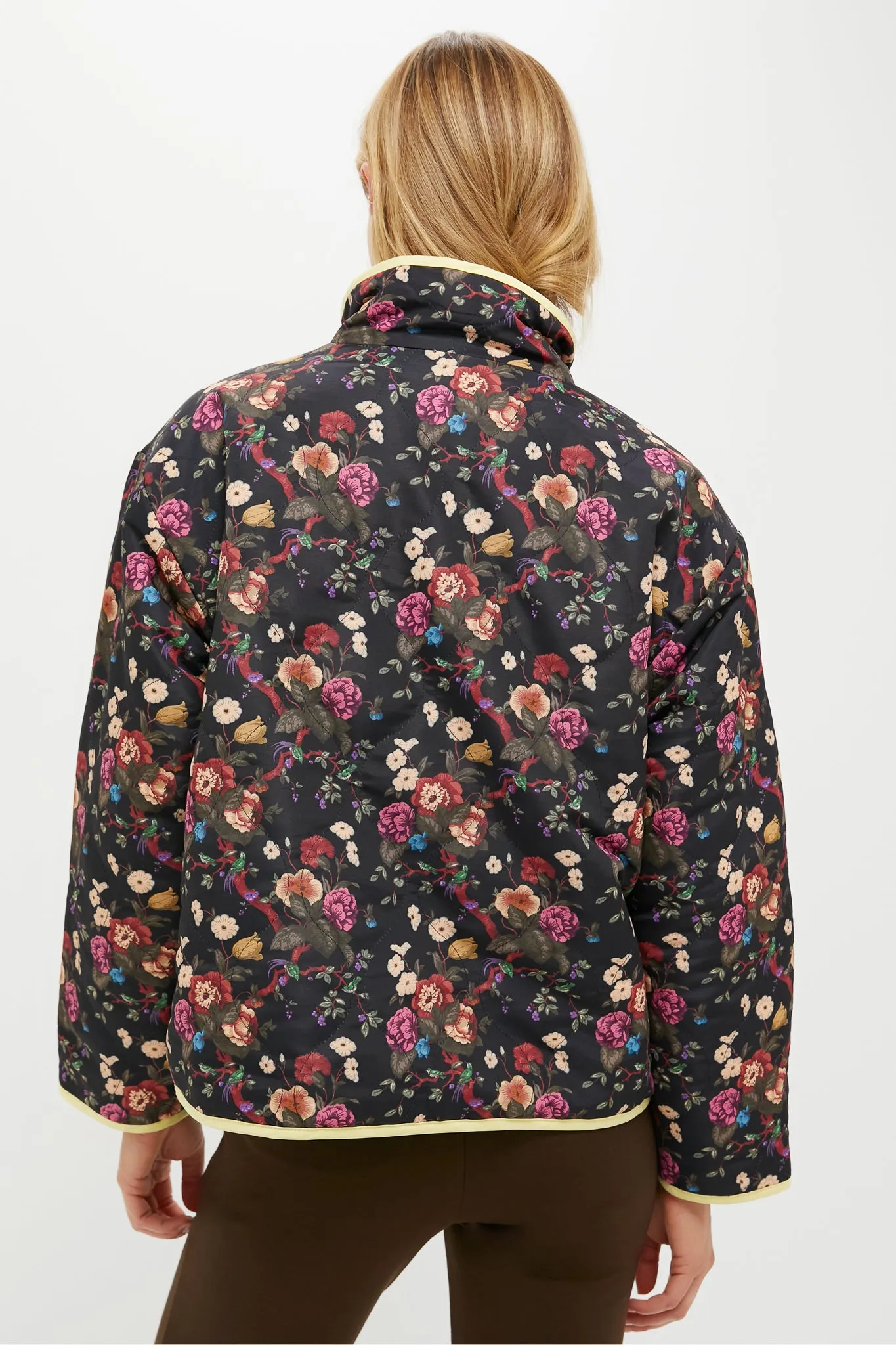 Reversible Black and Baroque Floral Quilted Mallory Jacket sold by Tuckernuck product image thumbnail 5