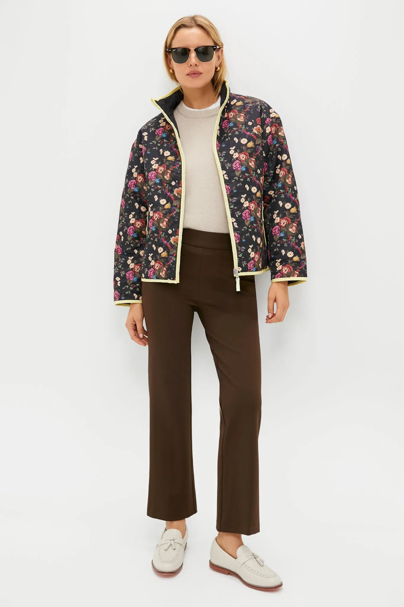 Reversible Black and Baroque Floral Quilted Mallory Jacket sold by Tuckernuck product image thumbnail 2