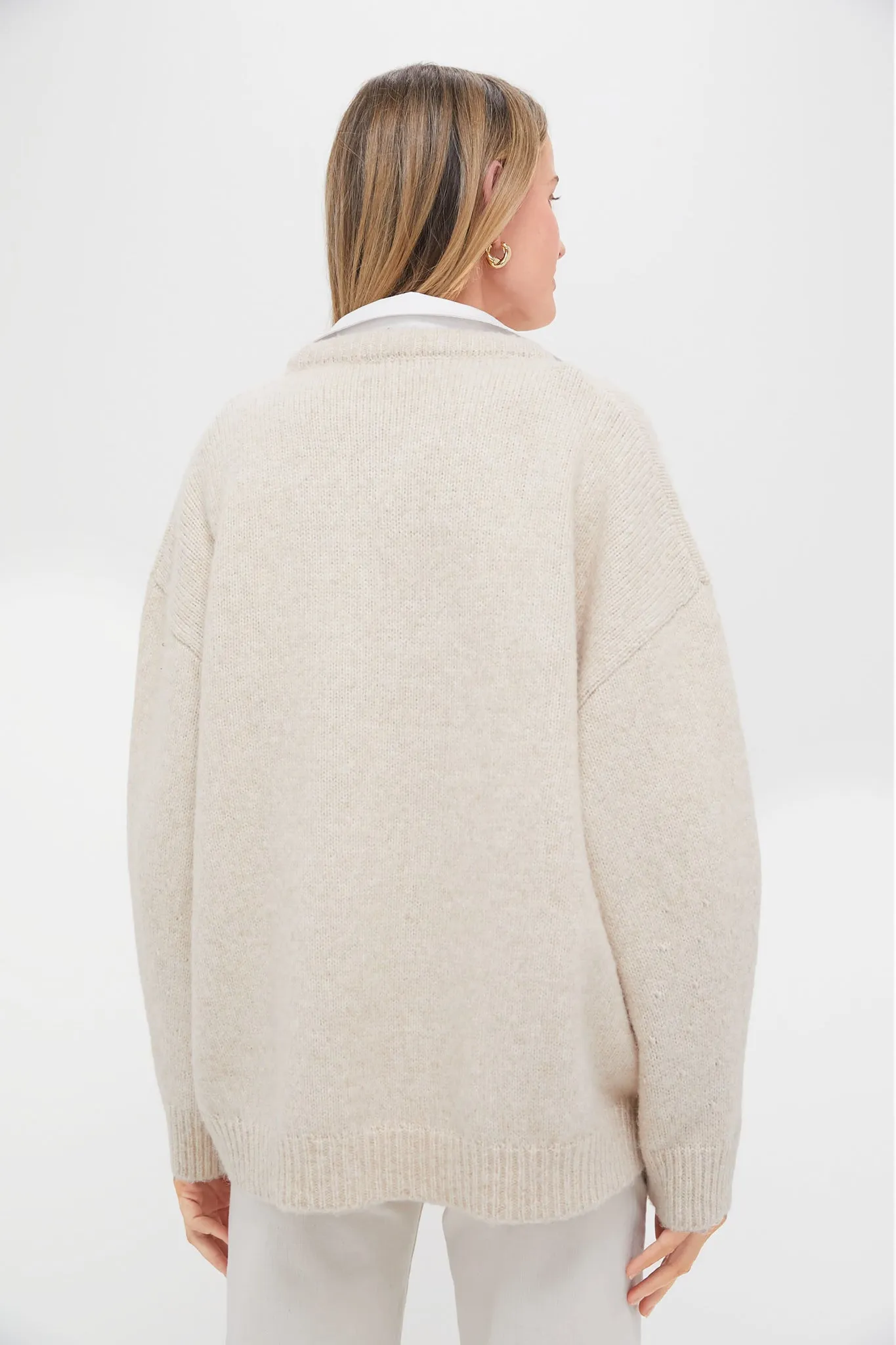 Oatmeal Removable Collar Dickey Sweater sold by Tuckernuck product image thumbnail 4