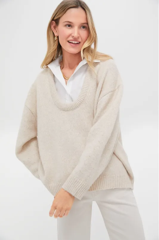 Oatmeal Removable Collar Dickey Sweater made by Pomander Place