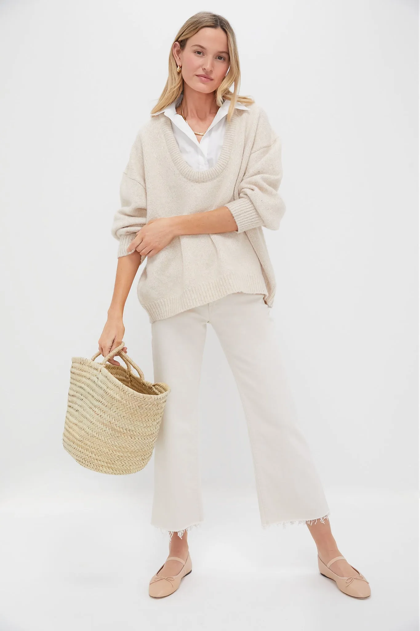 Oatmeal Removable Collar Dickey Sweater sold by Tuckernuck product image thumbnail 2