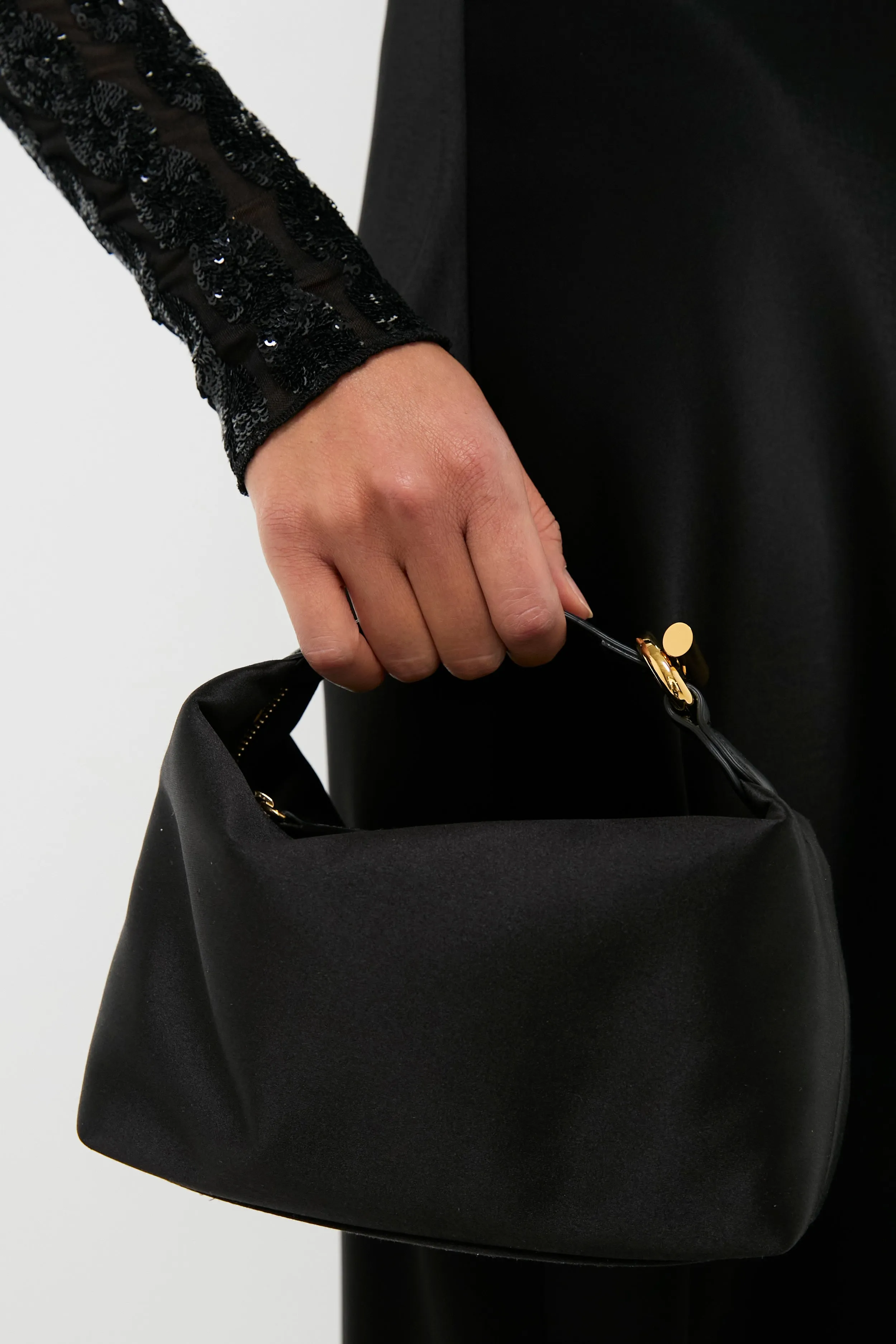 Black Satin Micro Pillow Pouch sold by Tuckernuck product image thumbnail 2