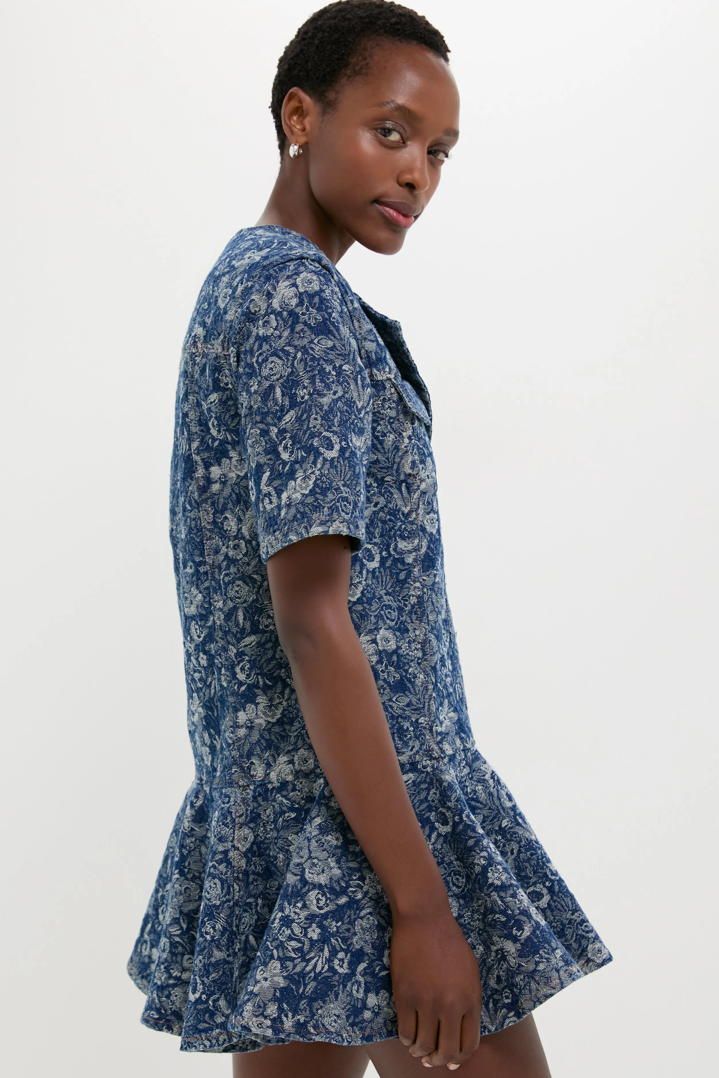 Mid Blue Stone Tapestry Denim Mini Dress sold by Tuckernuck product image thumbnail 4