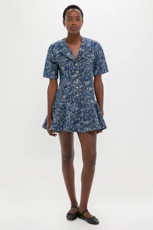 Mid Blue Stone Tapestry Denim Mini Dress sold by Tuckernuck