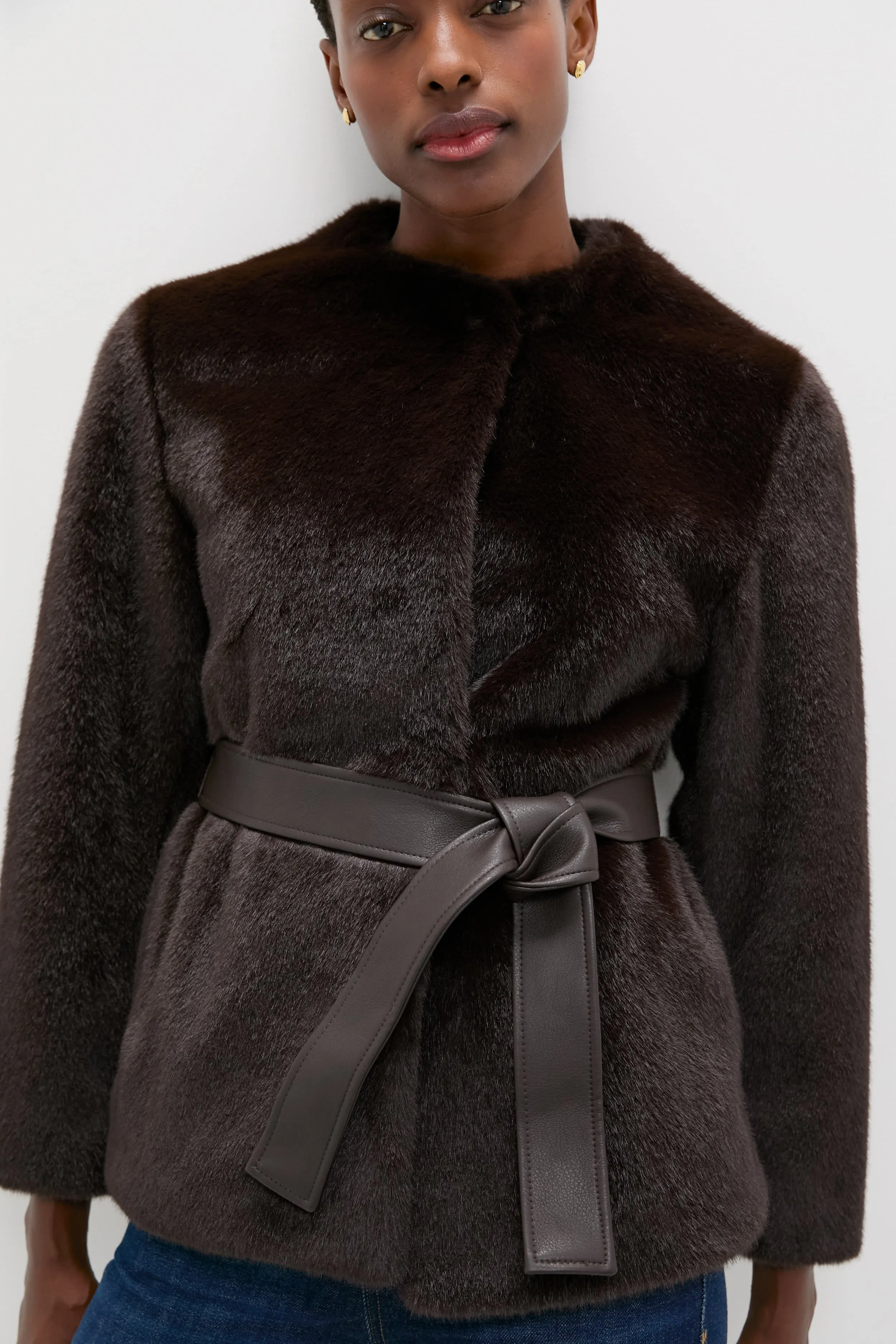 Brun Fabu Fur Wrap Coat sold by Tuckernuck product image thumbnail 5