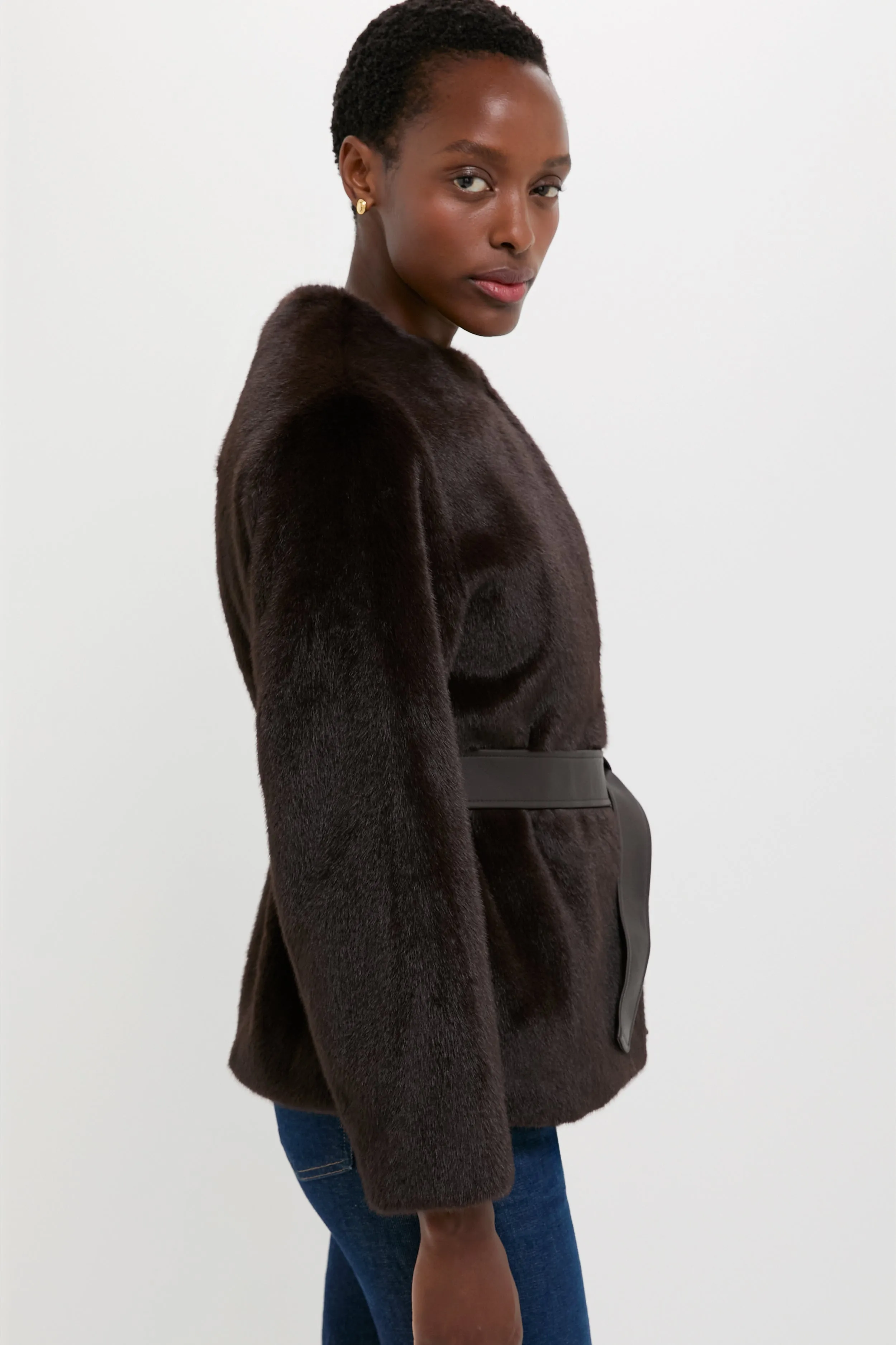 Brun Fabu Fur Wrap Coat sold by Tuckernuck product image thumbnail 3
