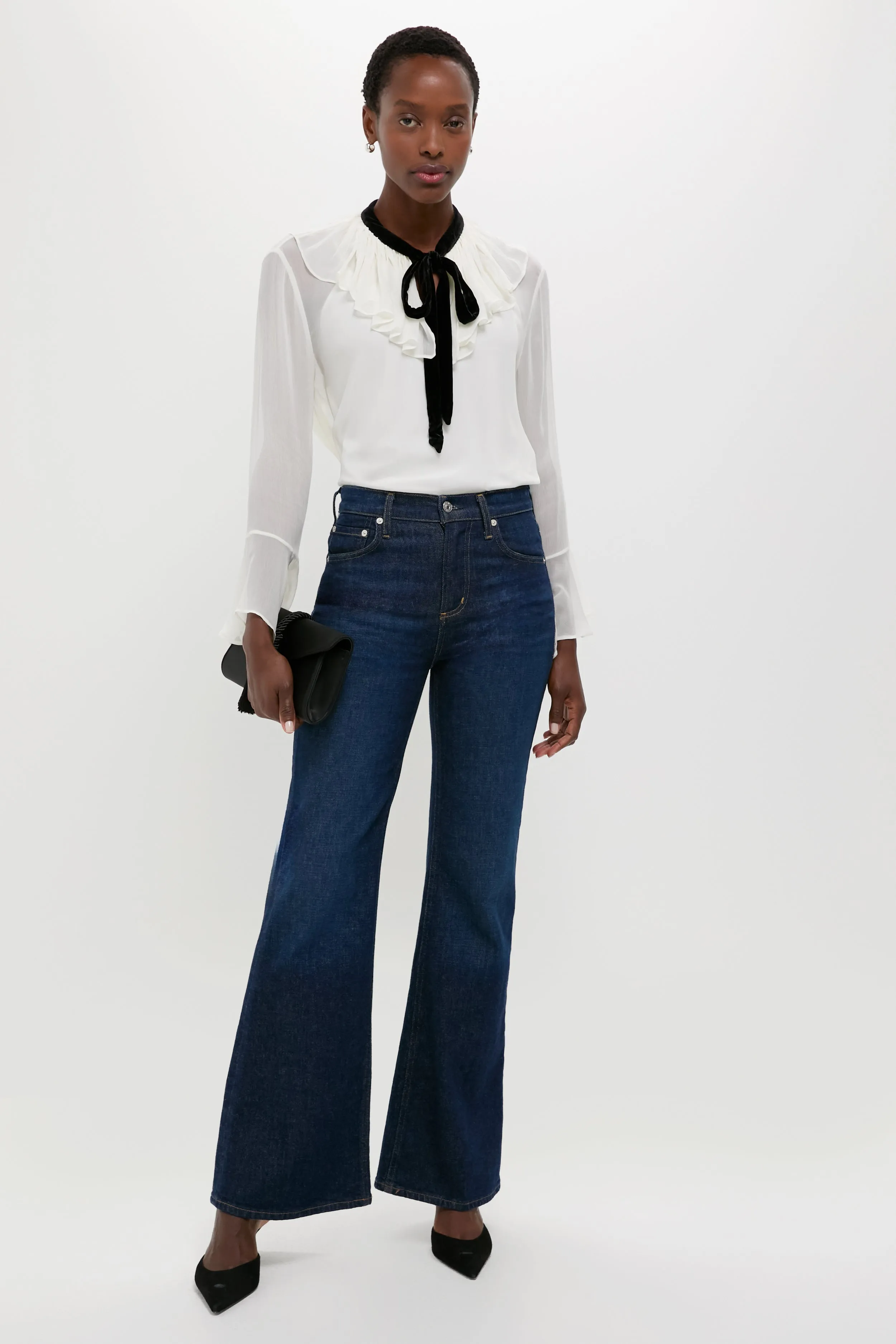 Trophy Cream Long Sleeve Collared Blouse sold by Tuckernuck product image thumbnail 2