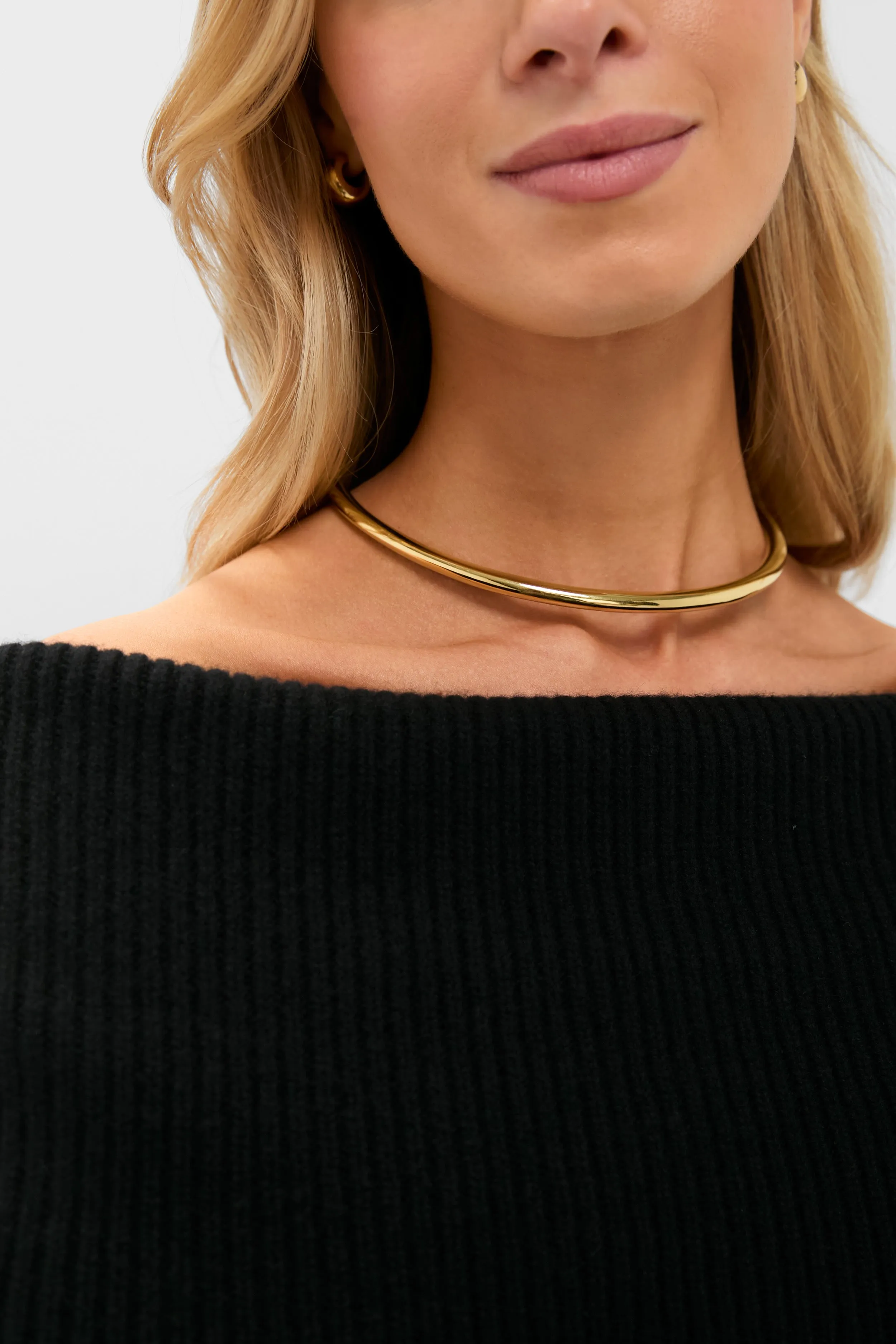 Black Off the Shoulder Sampson Sweater sold by Tuckernuck product image thumbnail 5