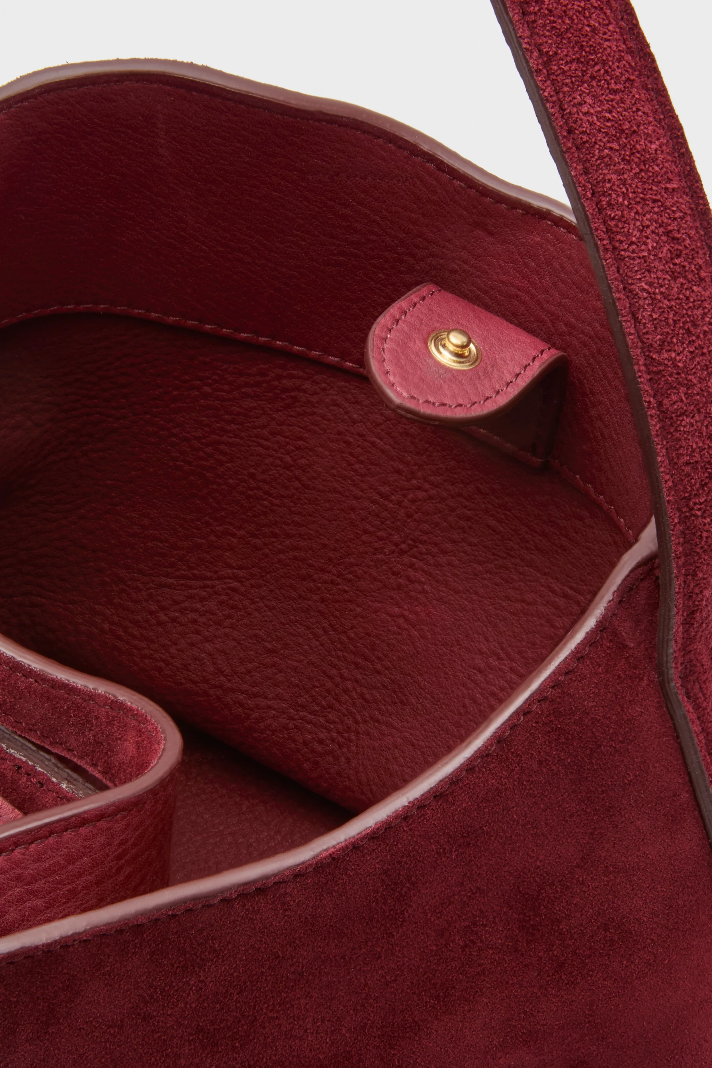 Maroon Suede Mini Belted Bucket Bag sold by Tuckernuck product image thumbnail 5
