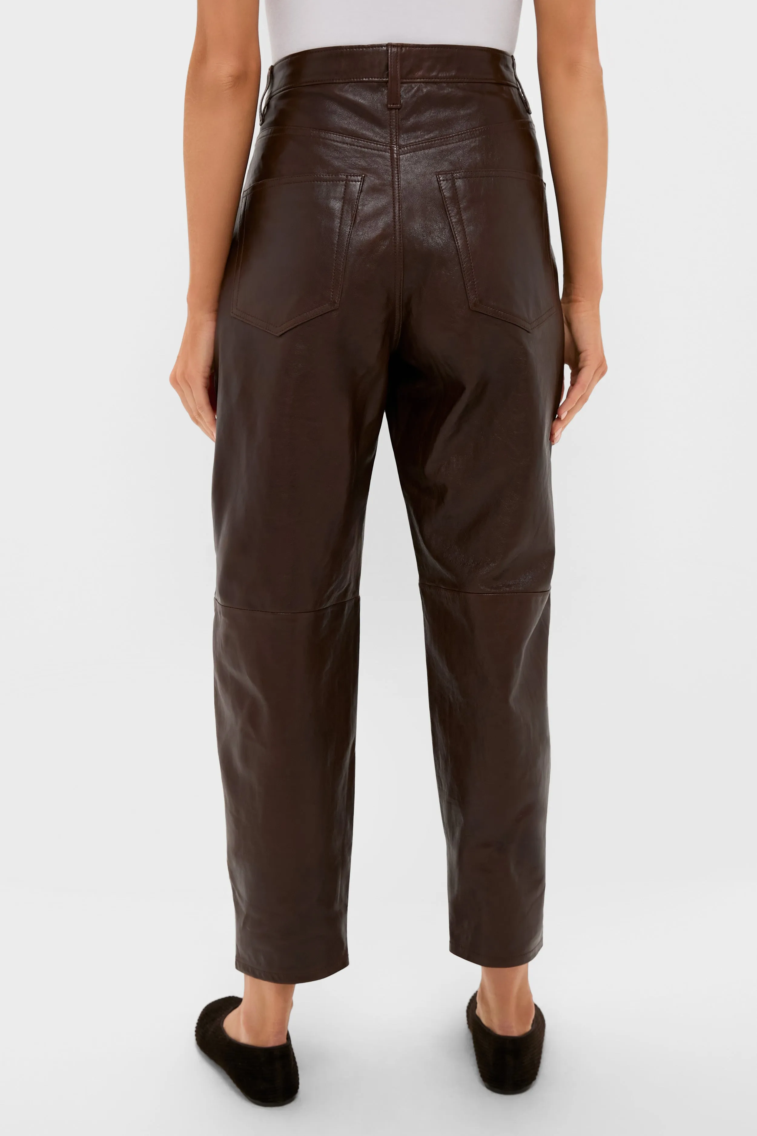 Mahogany Lux Lambskin Leather Ankle Pants sold by Tuckernuck product image thumbnail 4