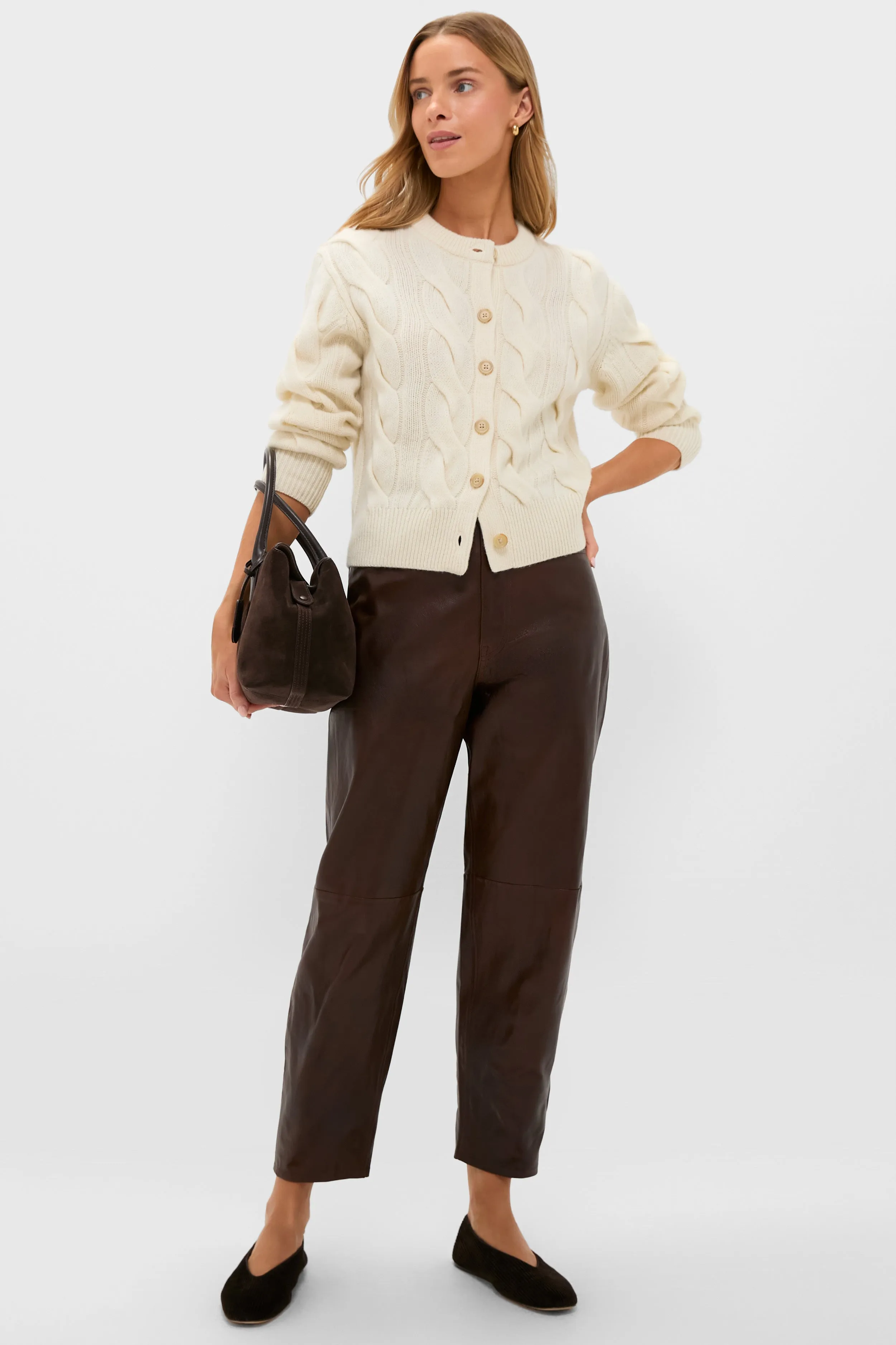 Mahogany Lux Lambskin Leather Ankle Pants sold by Tuckernuck product image thumbnail 2
