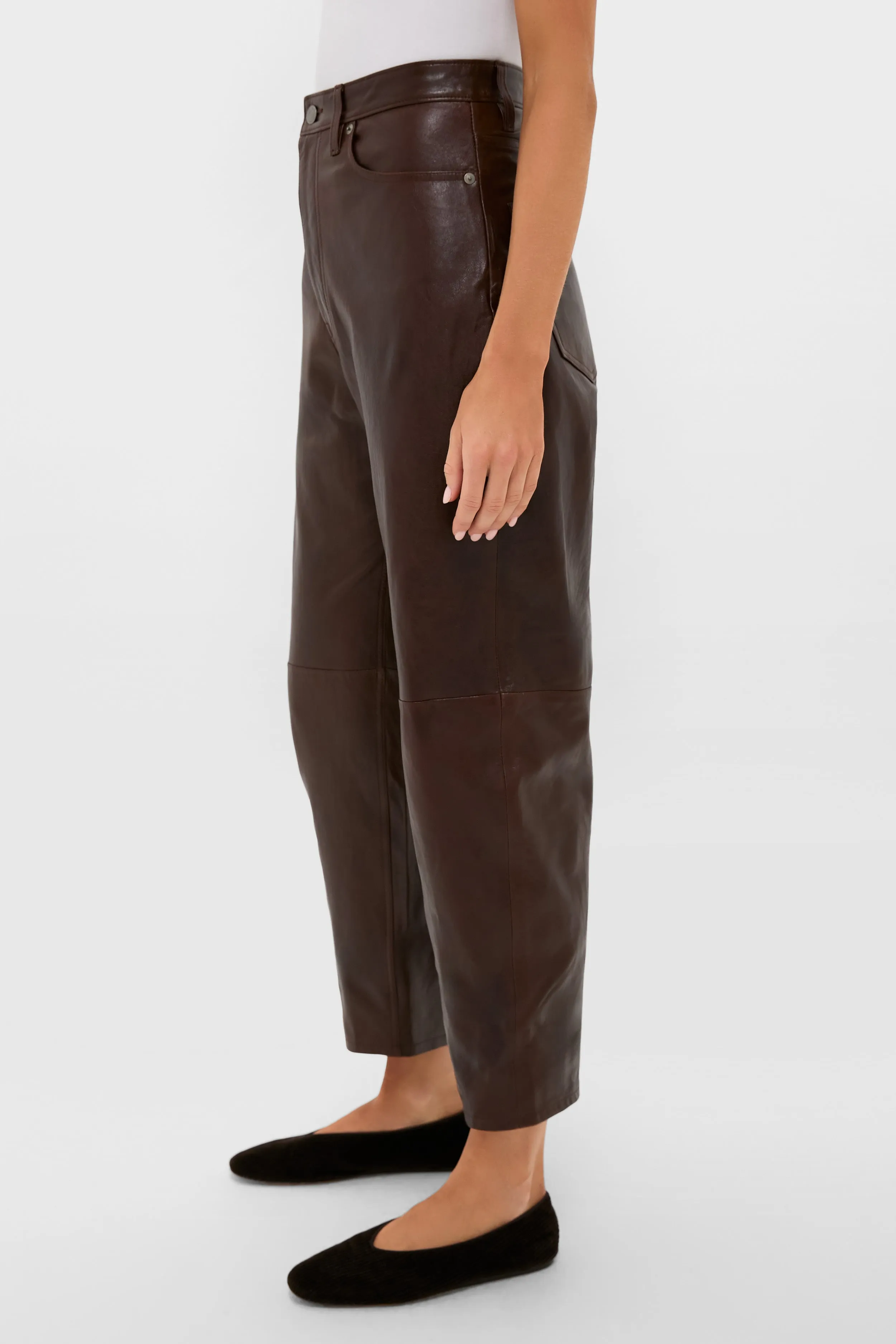 Mahogany Lux Lambskin Leather Ankle Pants sold by Tuckernuck product image thumbnail 3