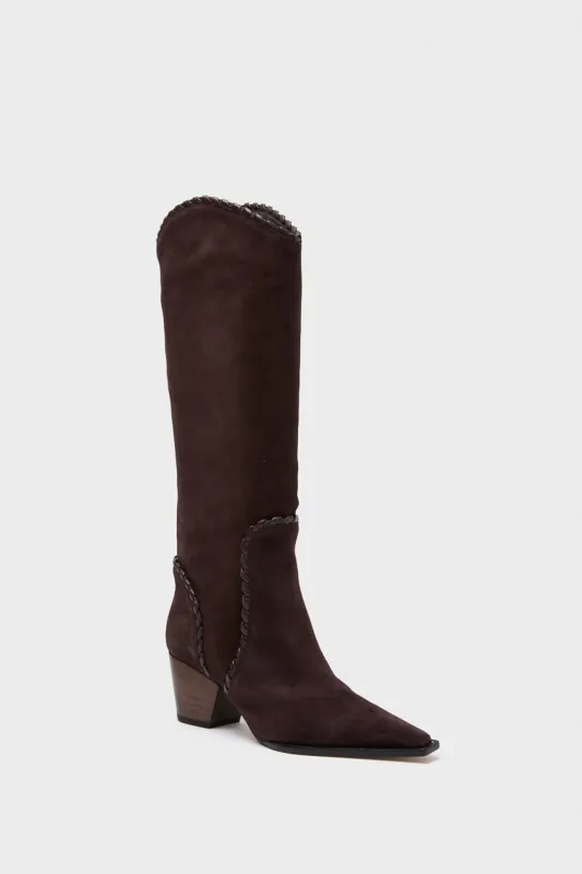 Dark Brown Victoria 60 Saddle Boots sold by Tuckernuck
