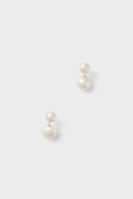 White Freshwater Pearl Sandra Earrings made by Tuckernuck
