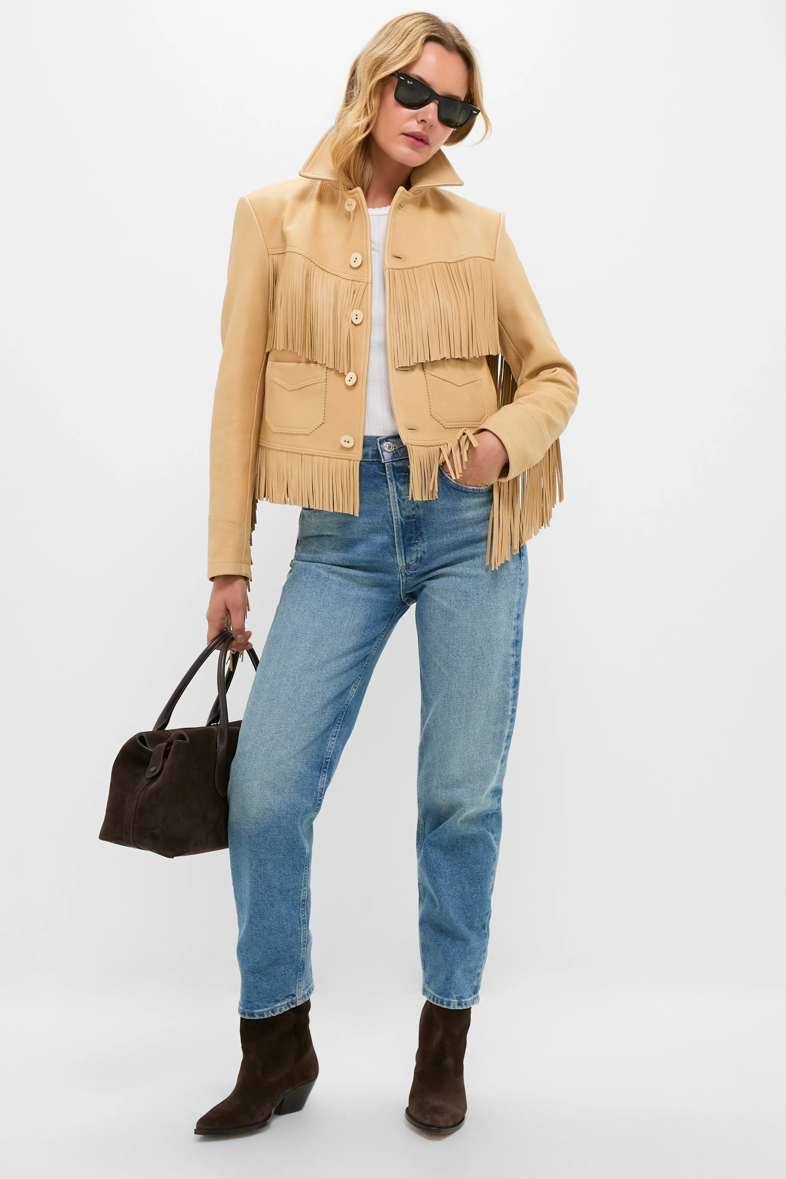 Tan Deerskin Fringe Jacket sold by Tuckernuck product image thumbnail 2