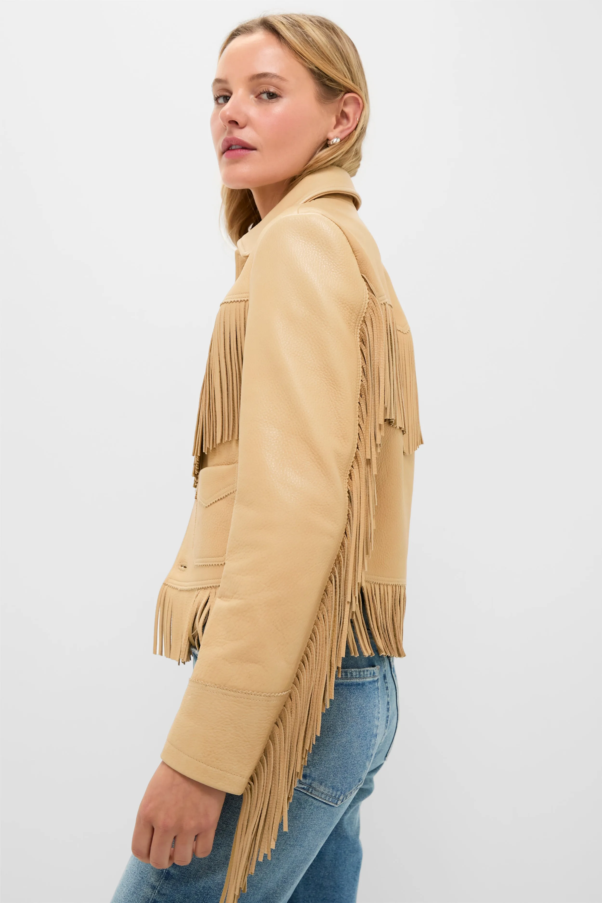 Tan Deerskin Fringe Jacket sold by Tuckernuck product image thumbnail 3